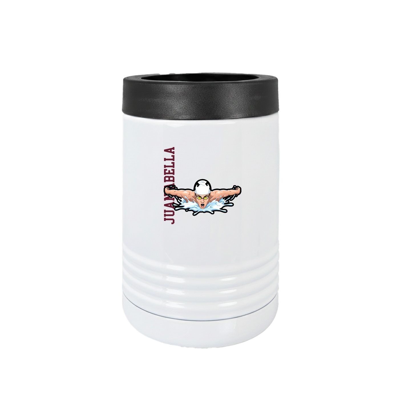 Beverage Holder — Name Vertical in White
