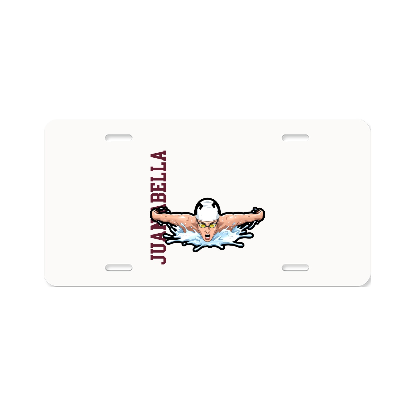 License Plate — Name Vertical in Classic