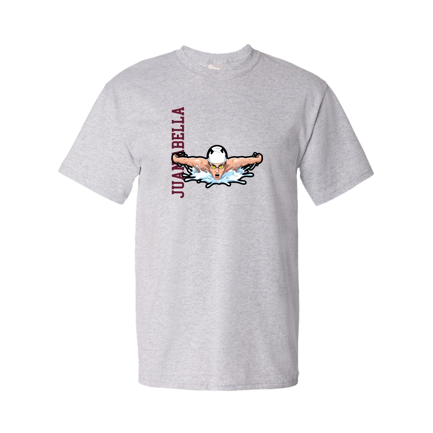 Tee — Name Vertical in Grey