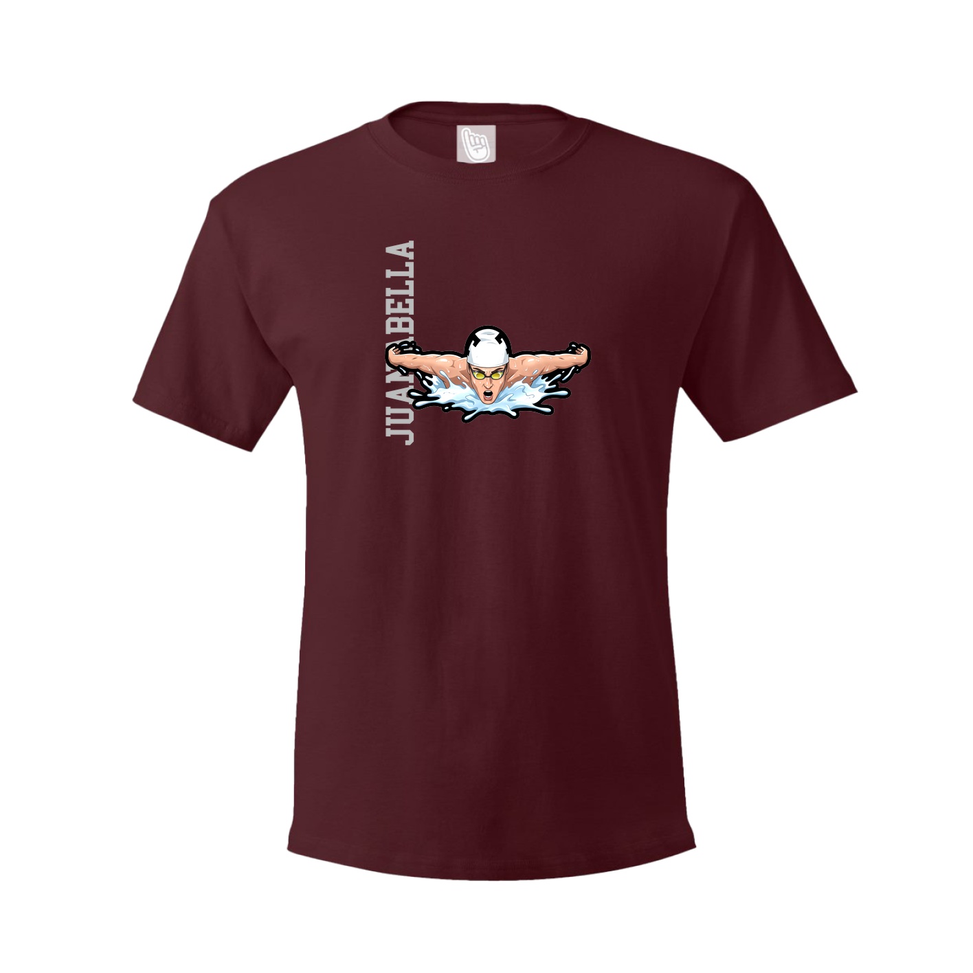 Youth Tee — Name Vertical in Maroon