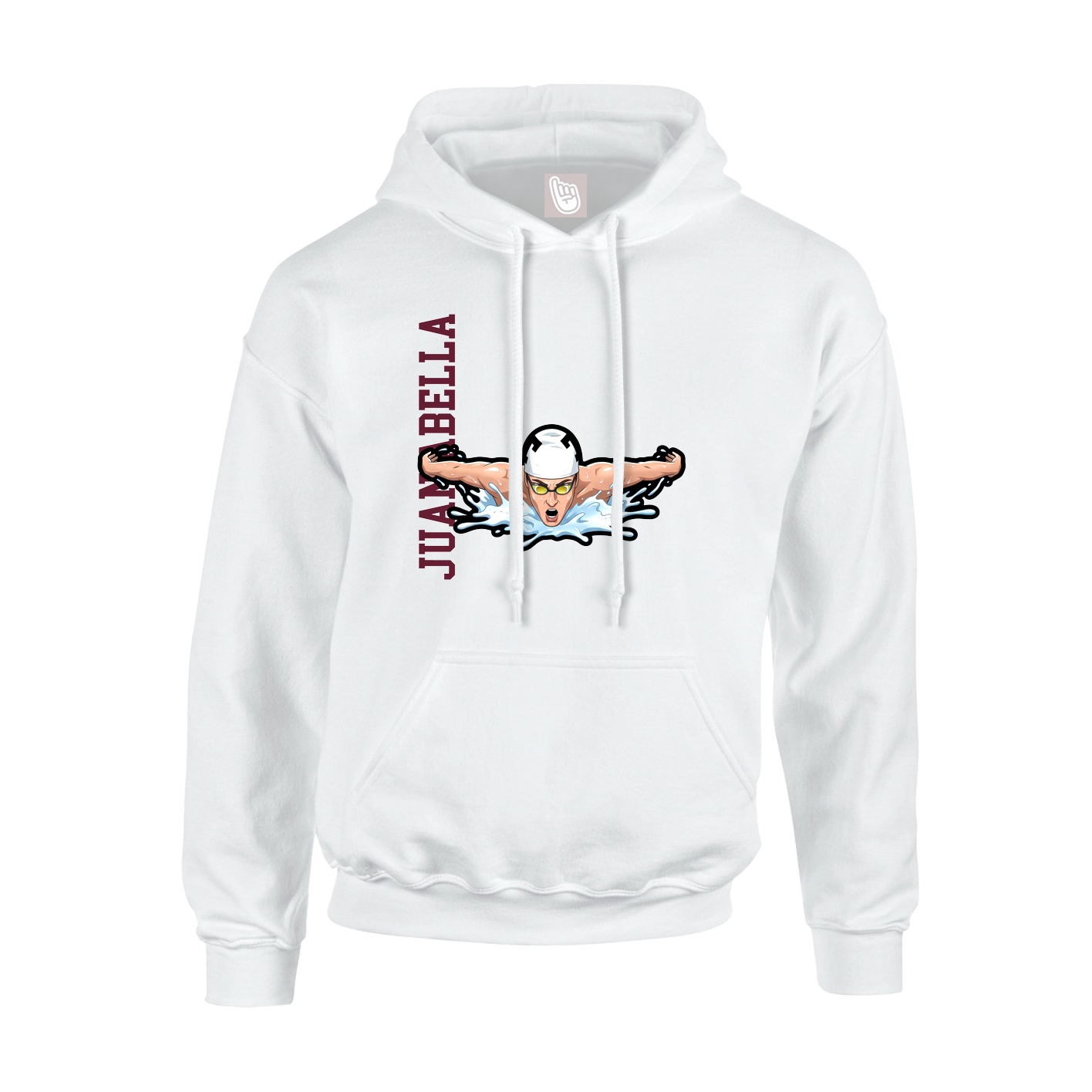 Hoodie — Name Vertical in White
