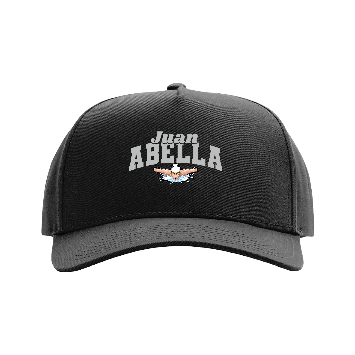Full Fabric Five-Panel Champ Cap — Signature Arch in Black