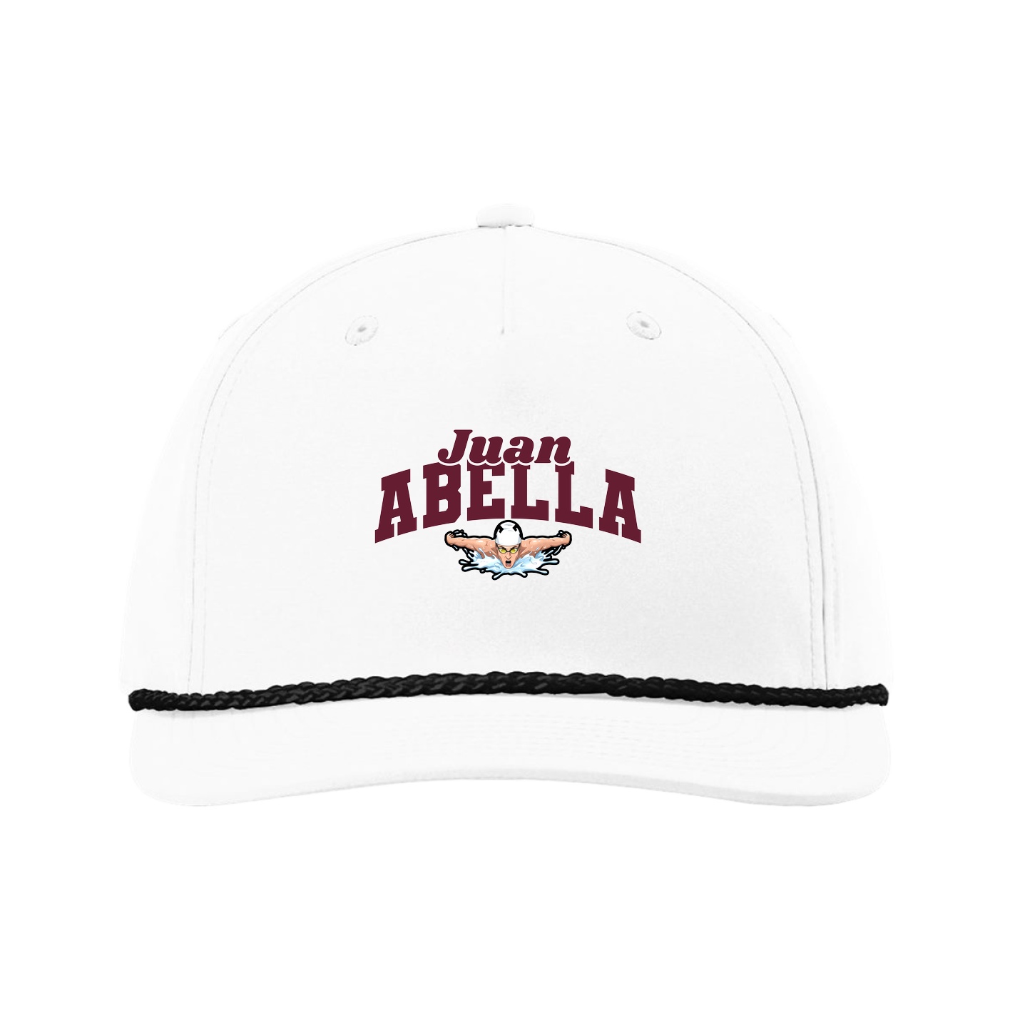 Five-Panel Classic Rope Cap — Signature Arch in White