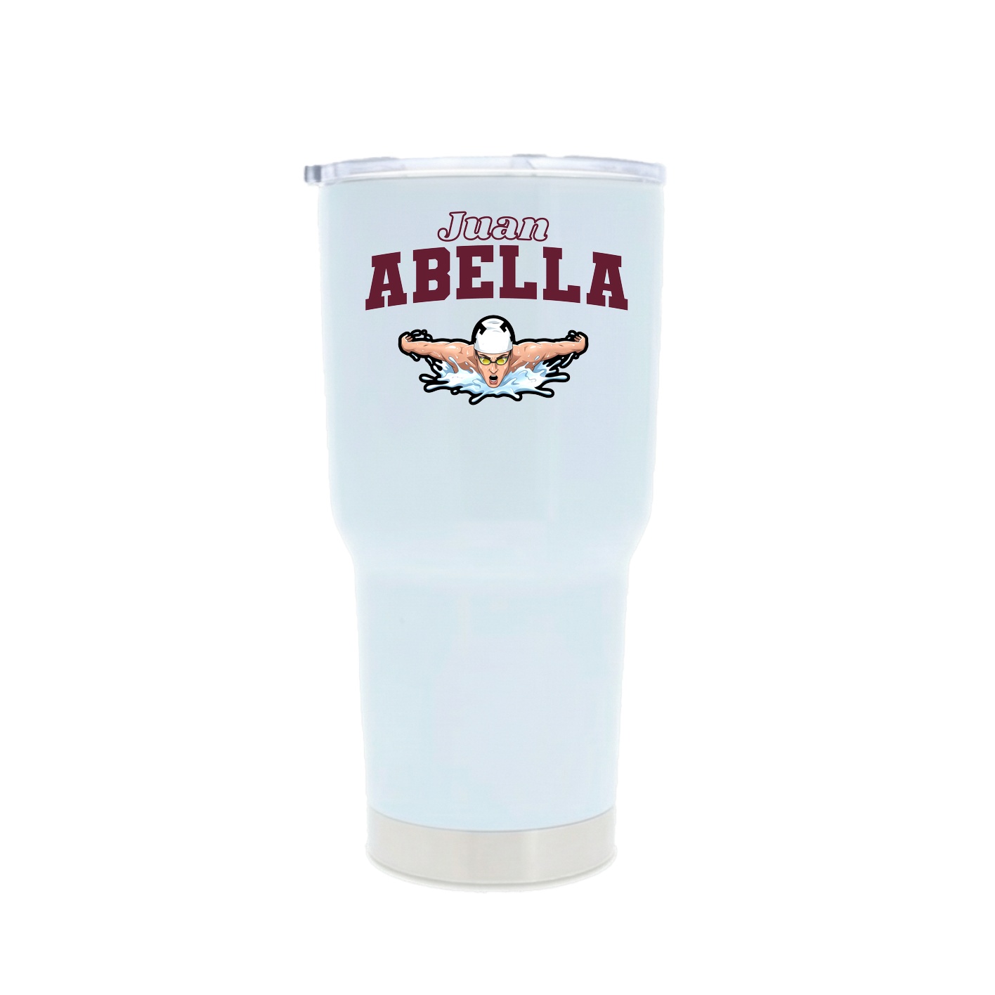 30oz Stainless Steel Tumbler — Name Arch in White