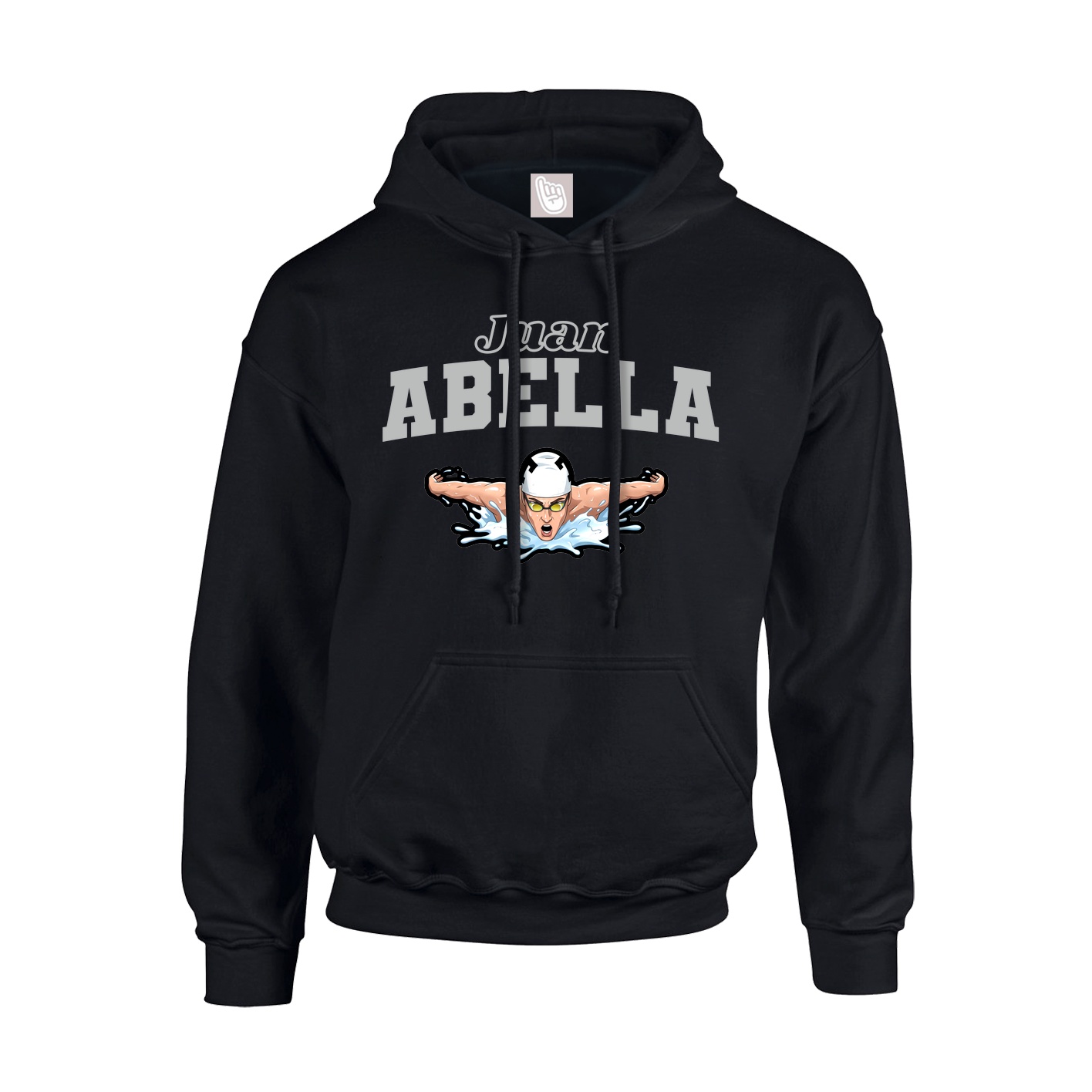 Youth Hoodie — Name Arch in Black