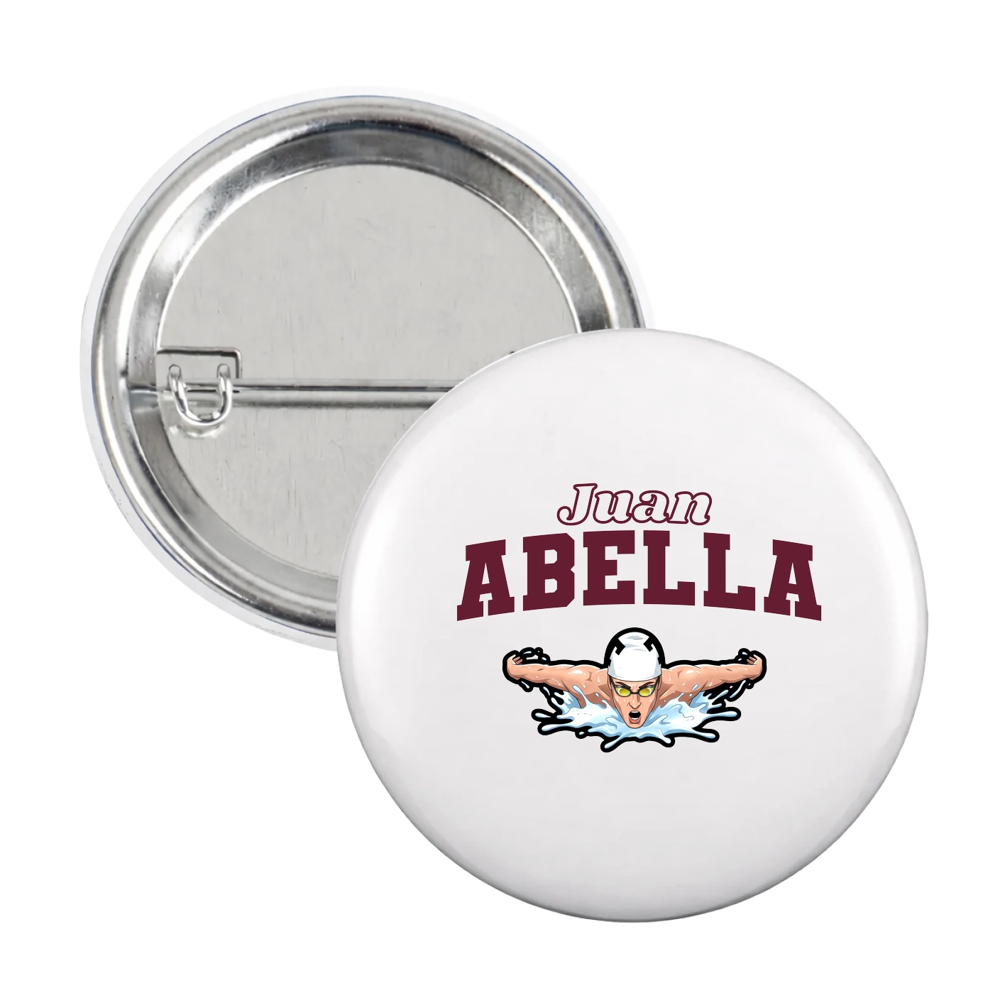 Game Day Button — Name Arch in White