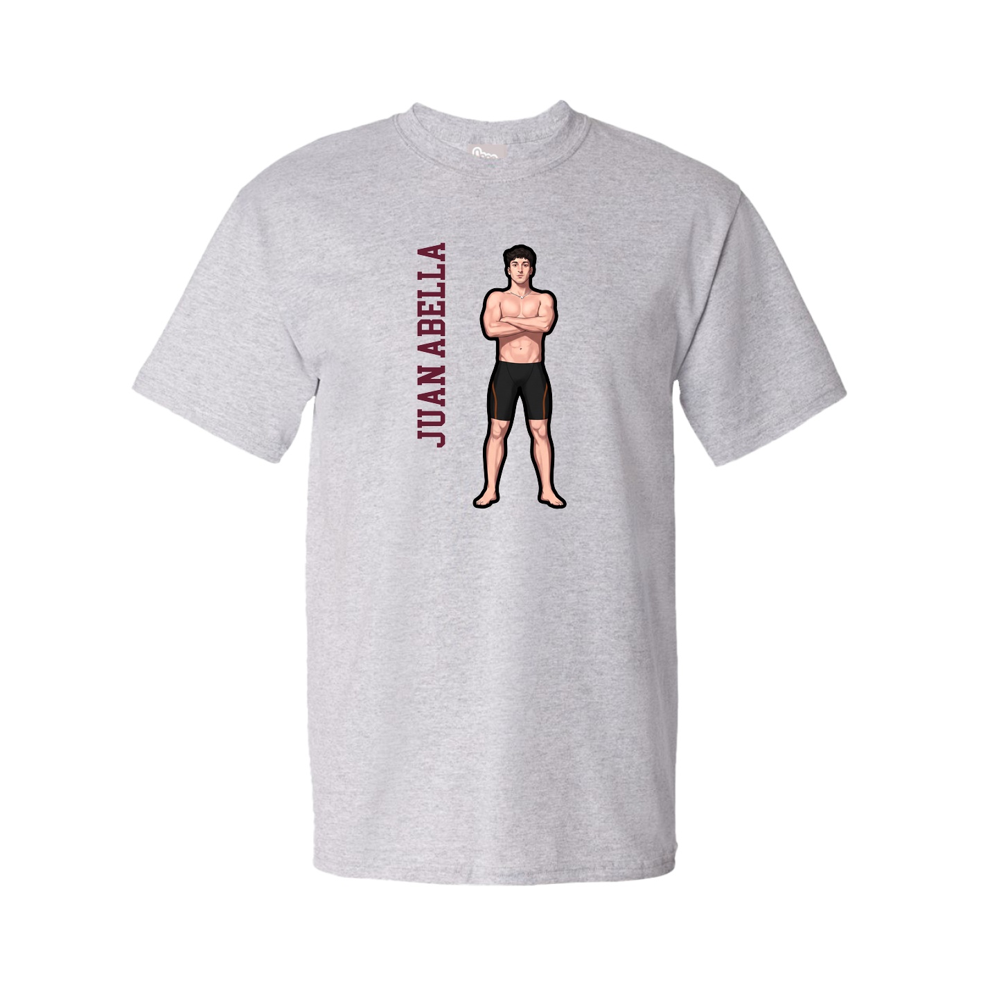 Tee — Name Vertical in Grey
