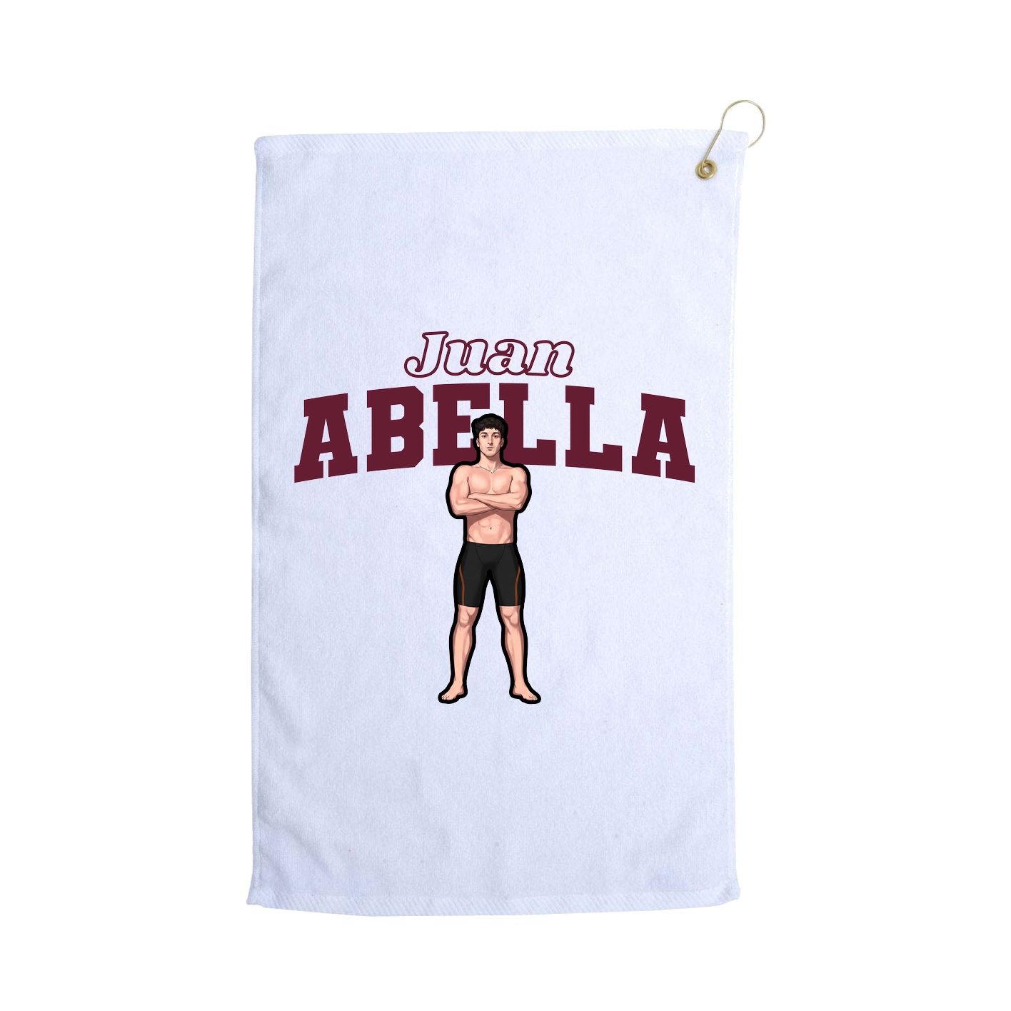 Golf Towel — Name Arch in White