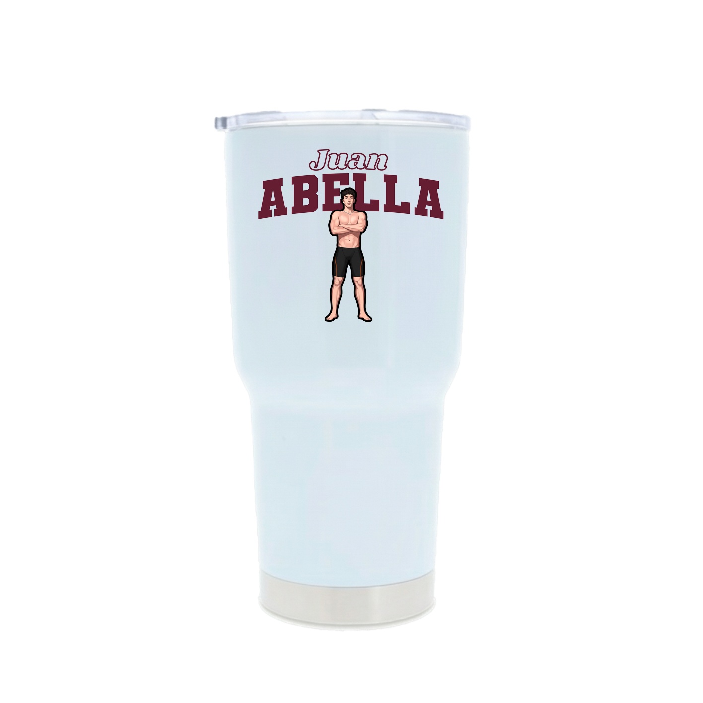30oz Stainless Steel Tumbler — Name Arch in White
