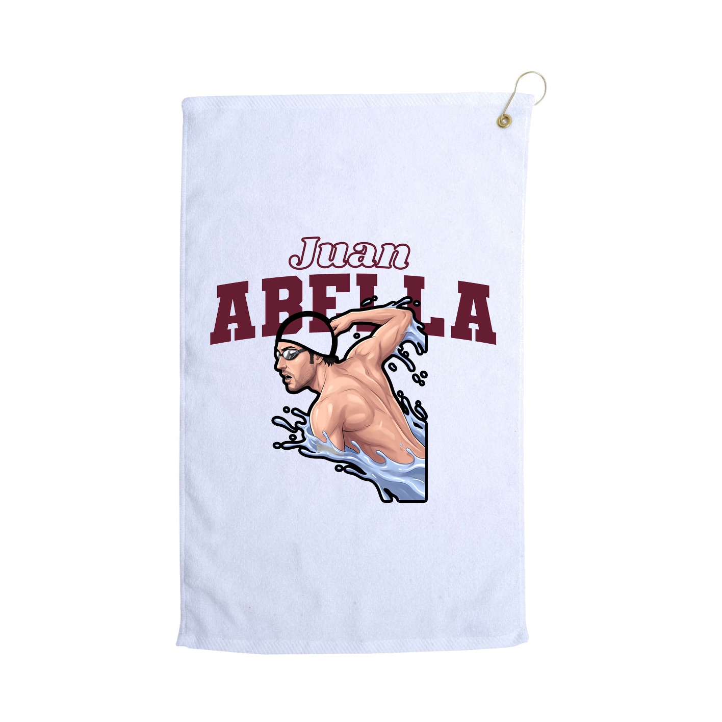 Golf Towel — Name Arch in White