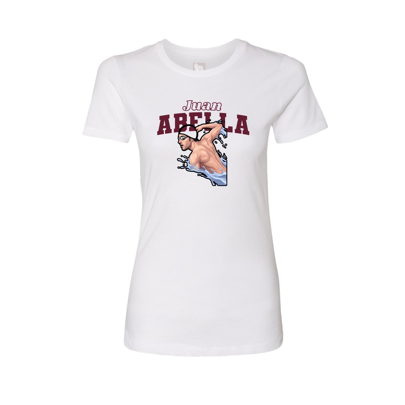 Womens Tee — Name Arch in White