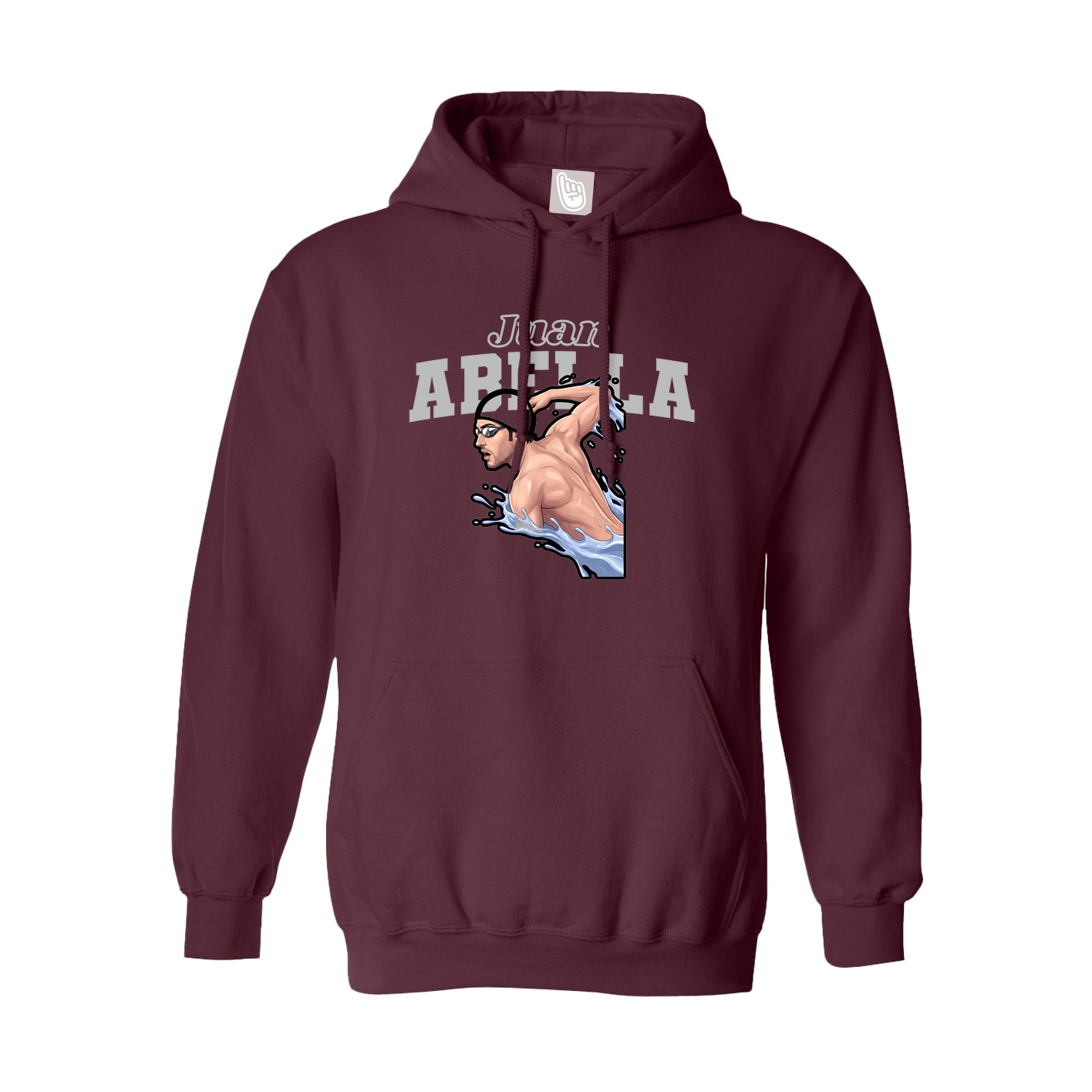 Youth Hoodie — Name Arch in Maroon