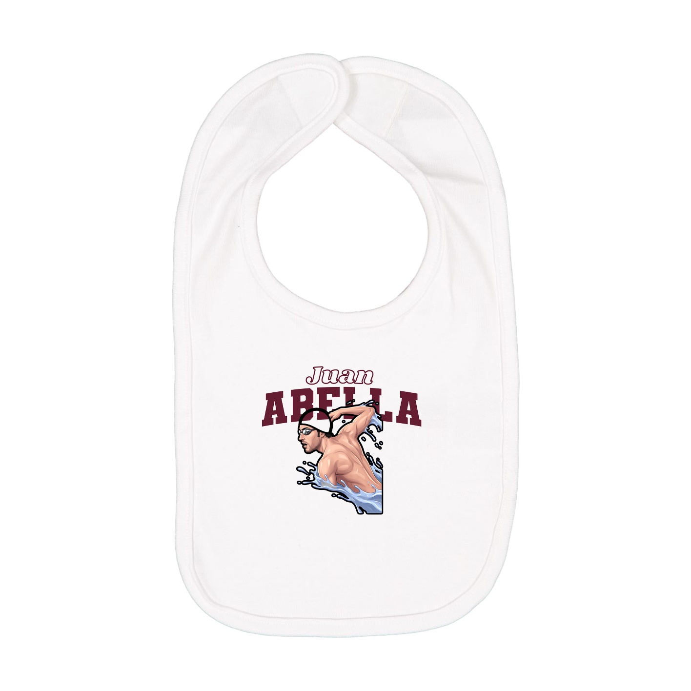 Infant Bib — Name Arch in White