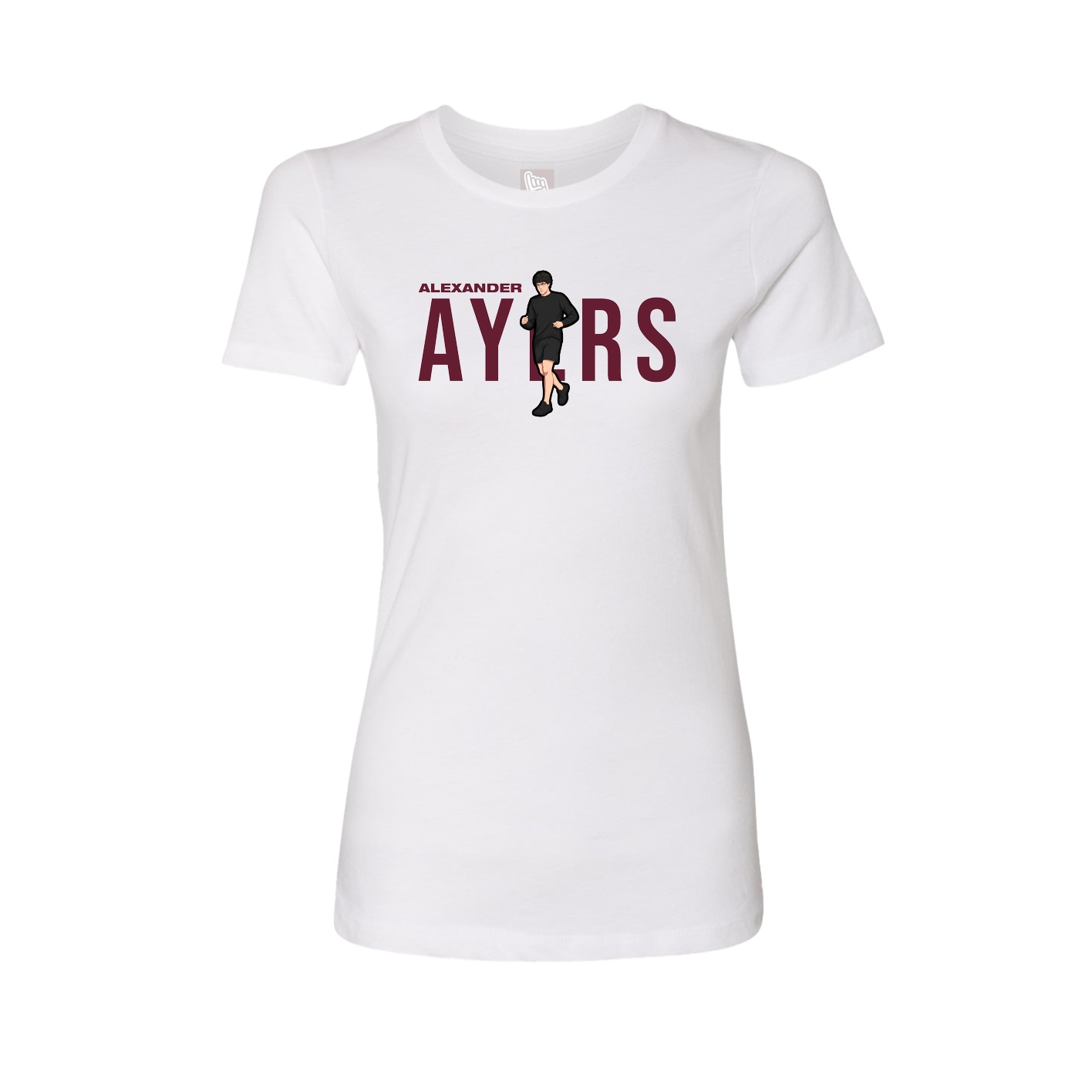 Fitted Women's Tee — Player Name in White