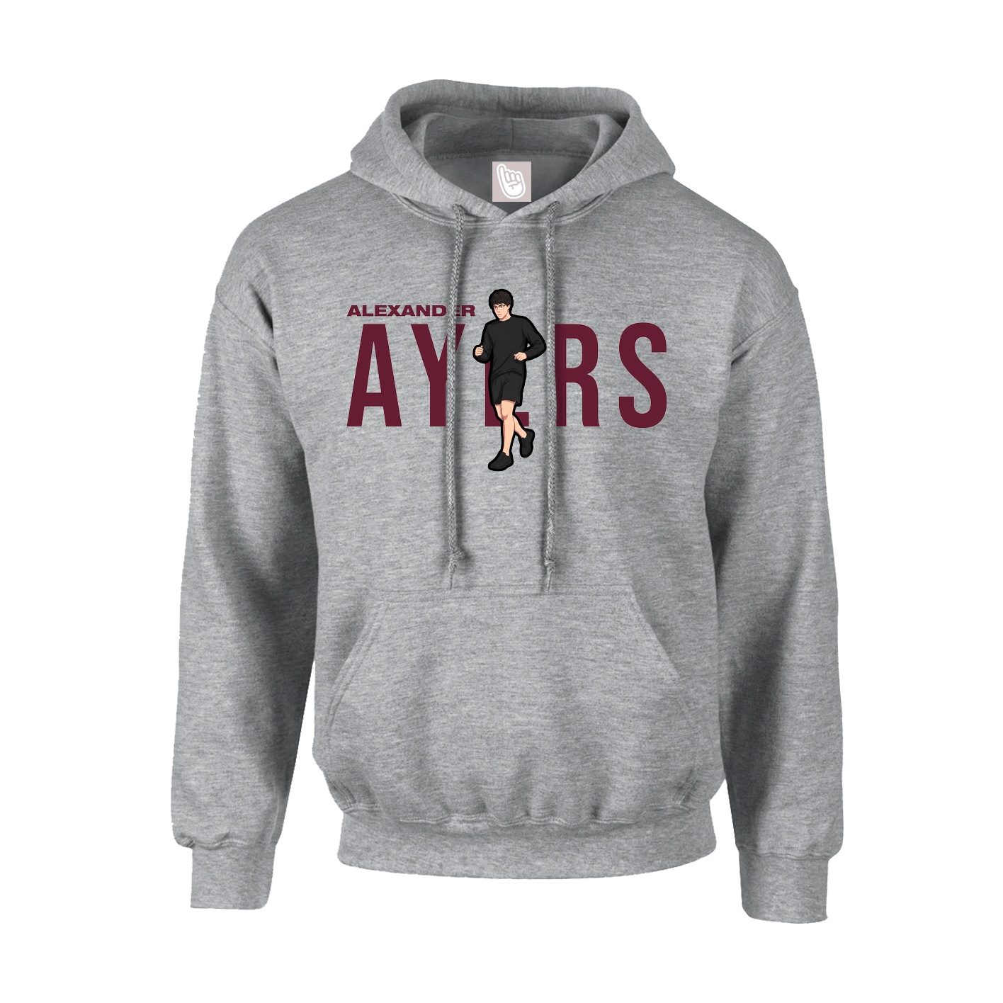 Hoodie — Player Name in Grey