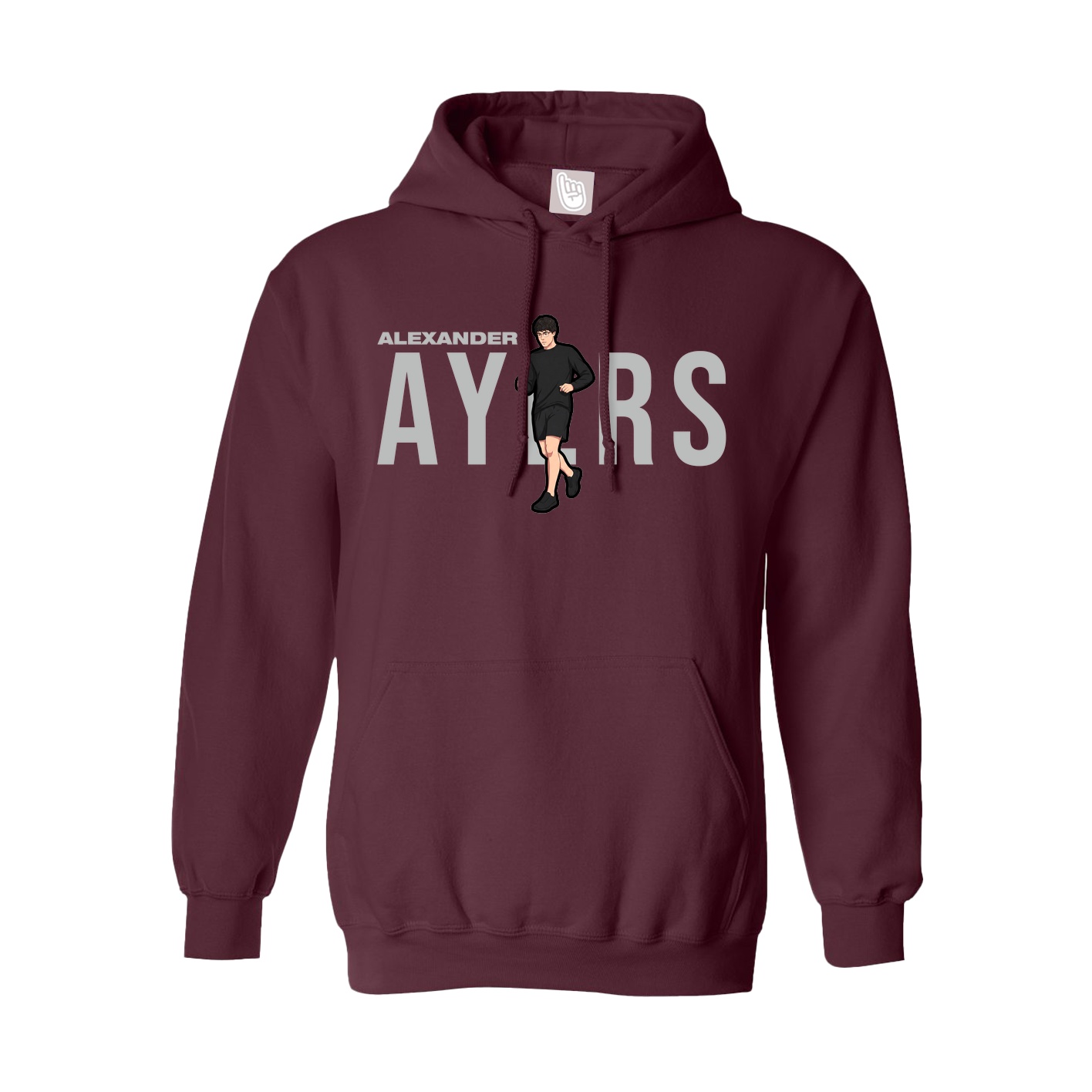 Hoodie — Player Name in Maroon