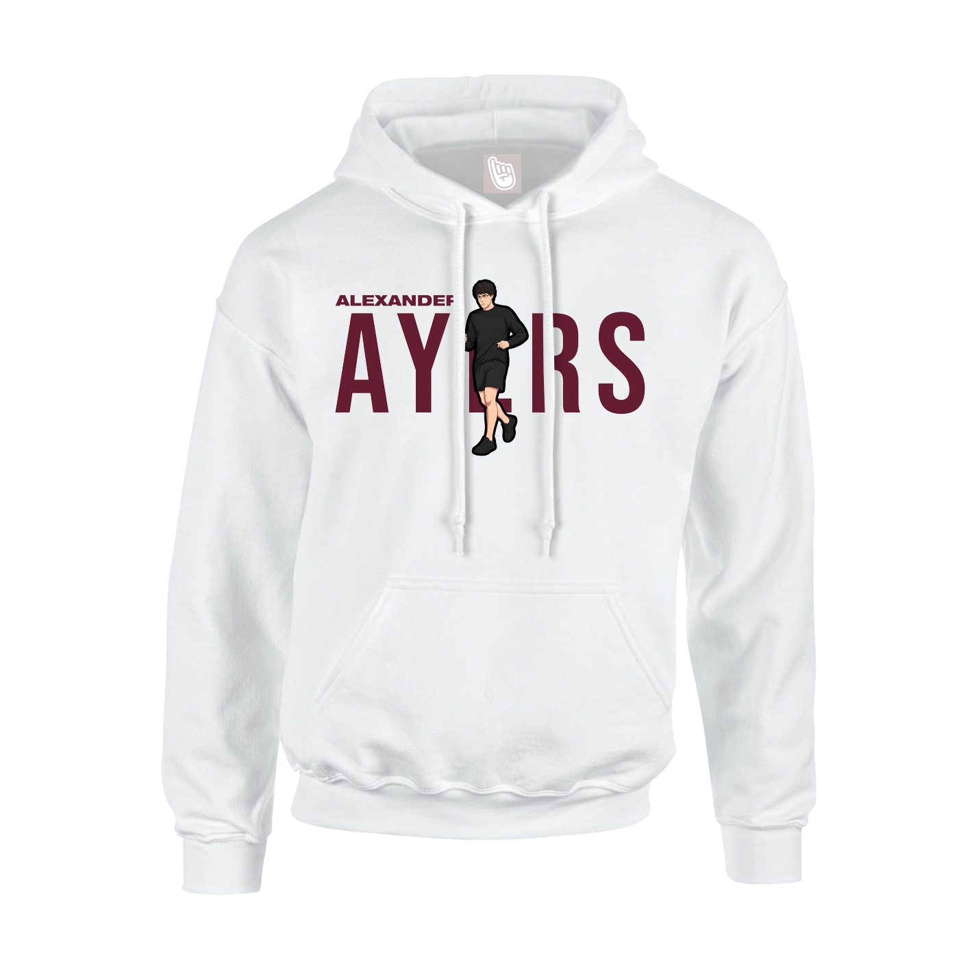 Youth Hoodie — Player Name in White