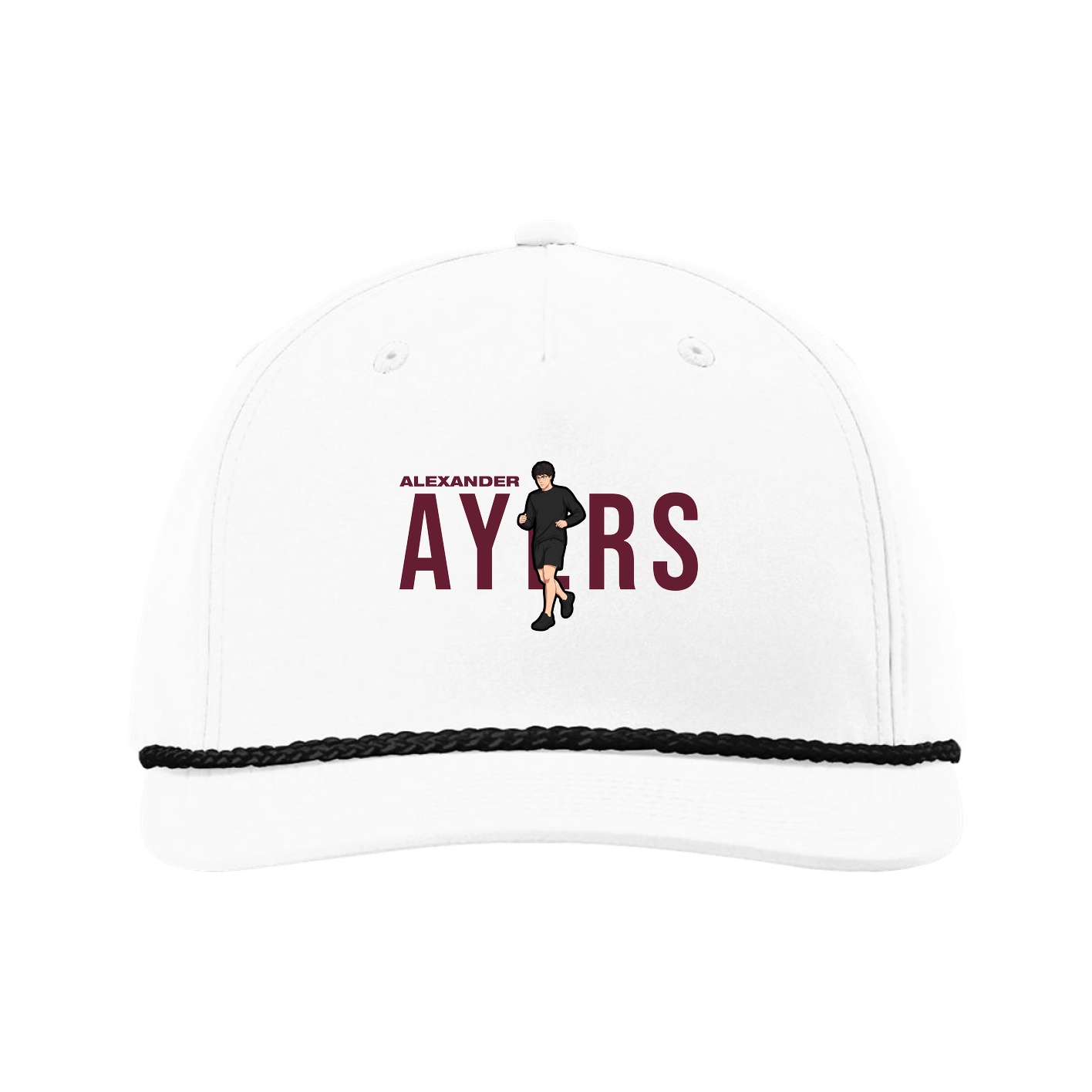Five-Panel Classic Rope Cap — Player Name in White