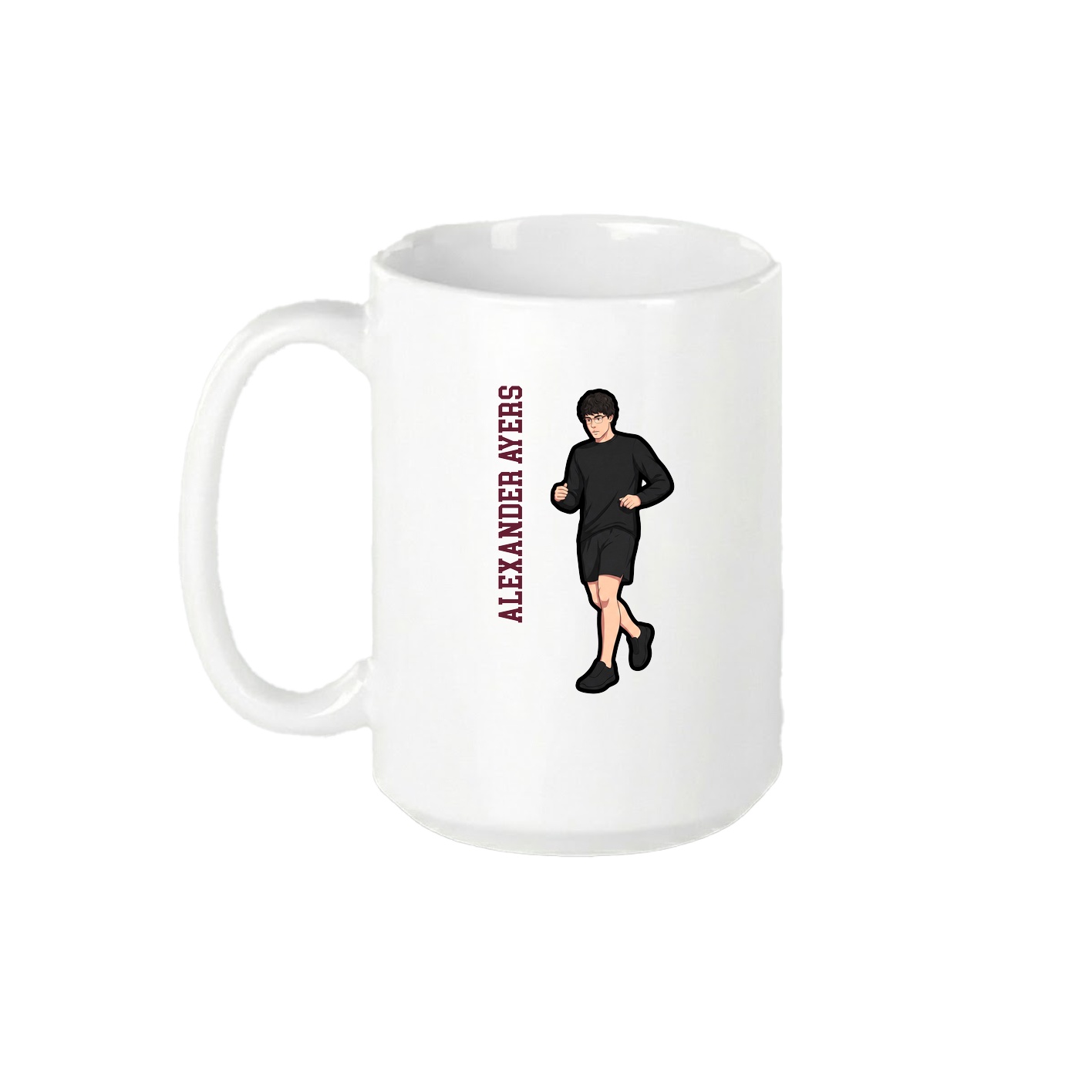 15oz Coffee Mug — Name Vertical in White