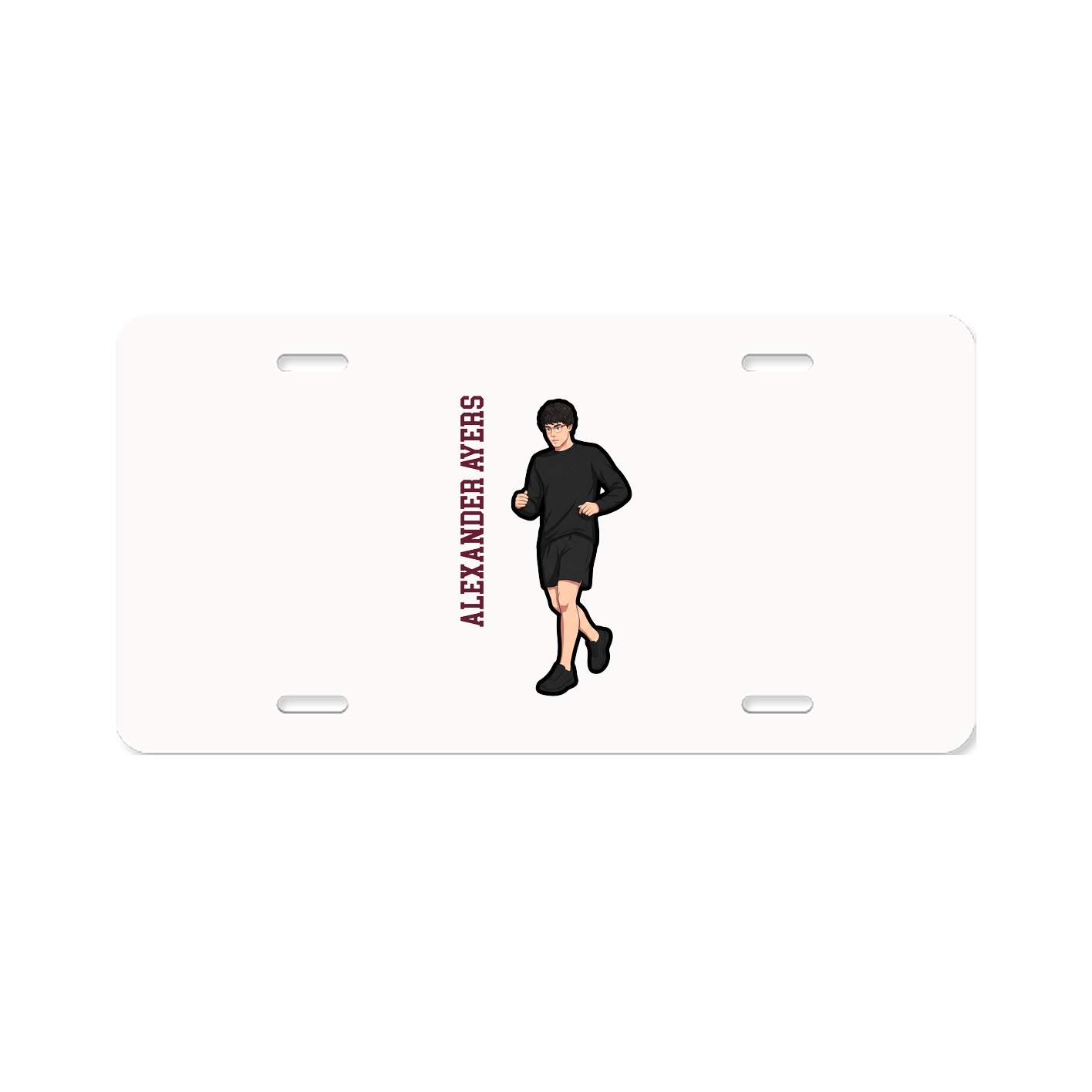 License Plate — Name Vertical in Classic