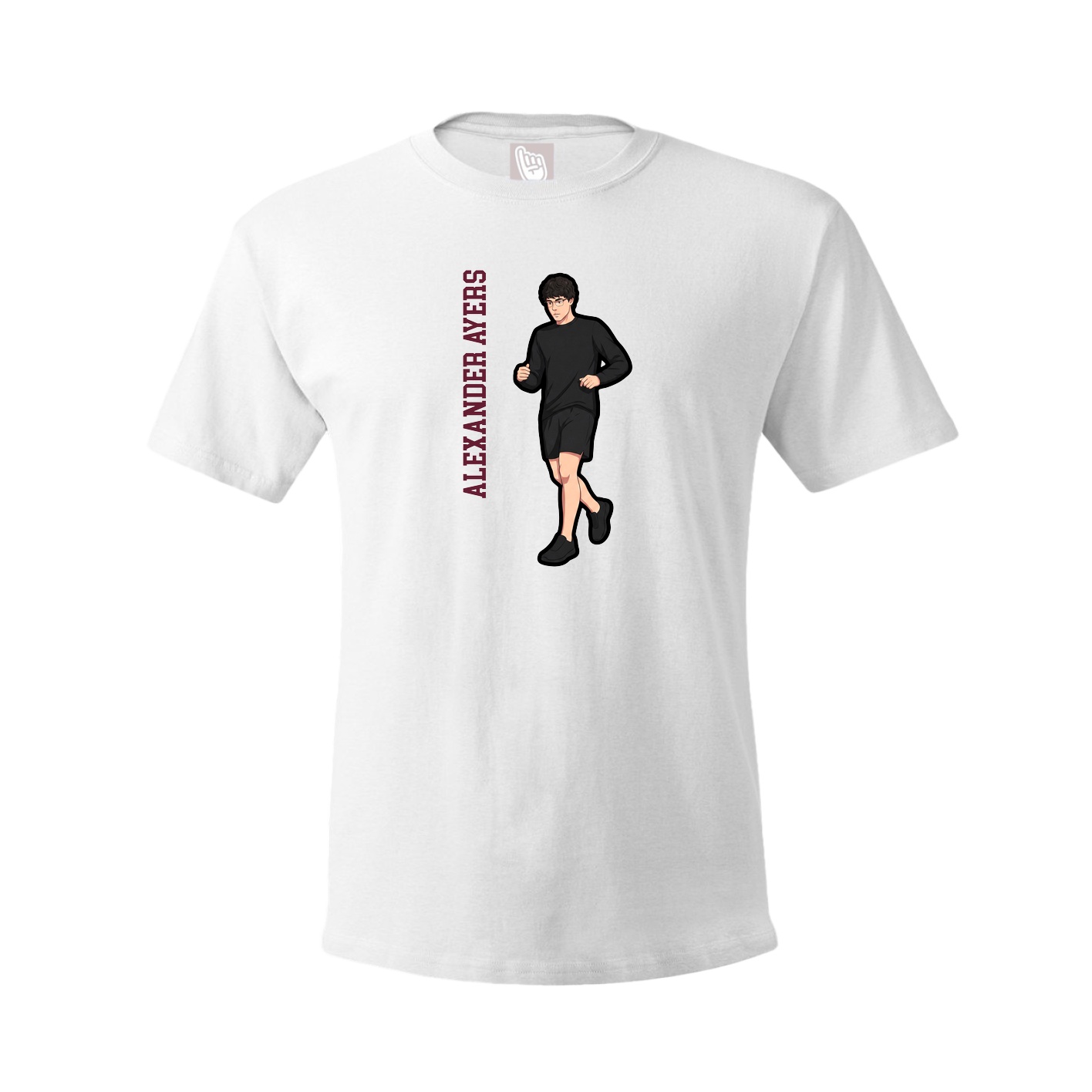 Tee — Name Vertical in White