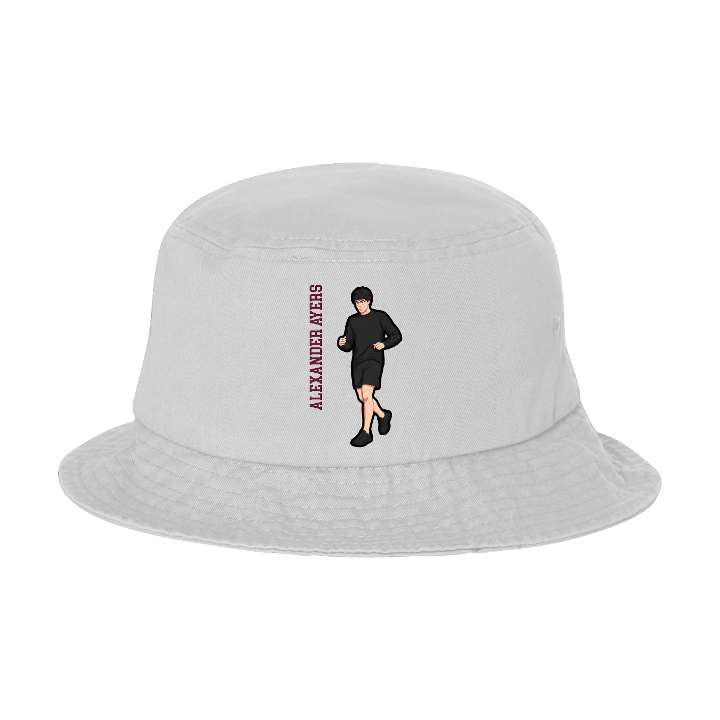 Bucket Cap — Name Vertical in White