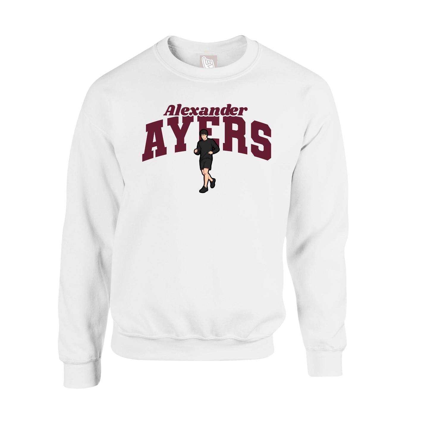 Fleece Crew — Signature Arch in White