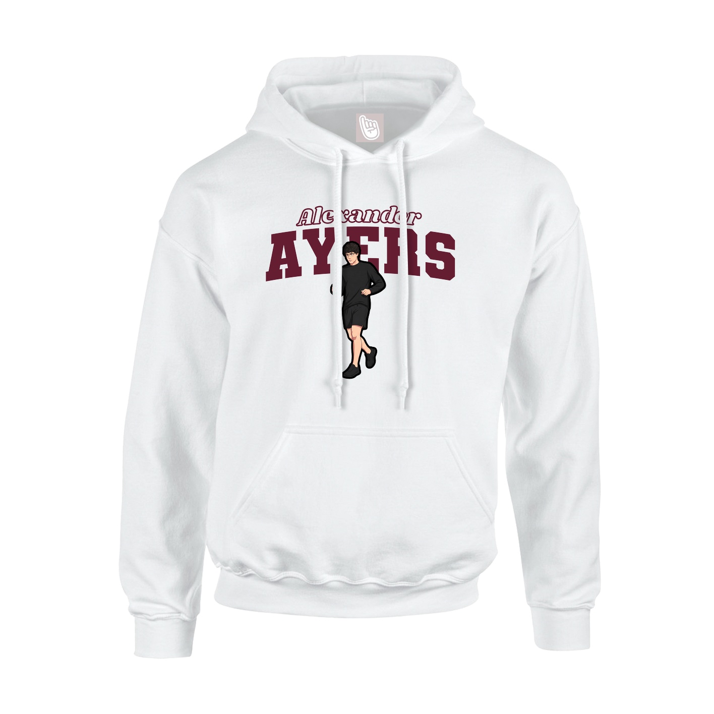 Hoodie — Name Arch in White