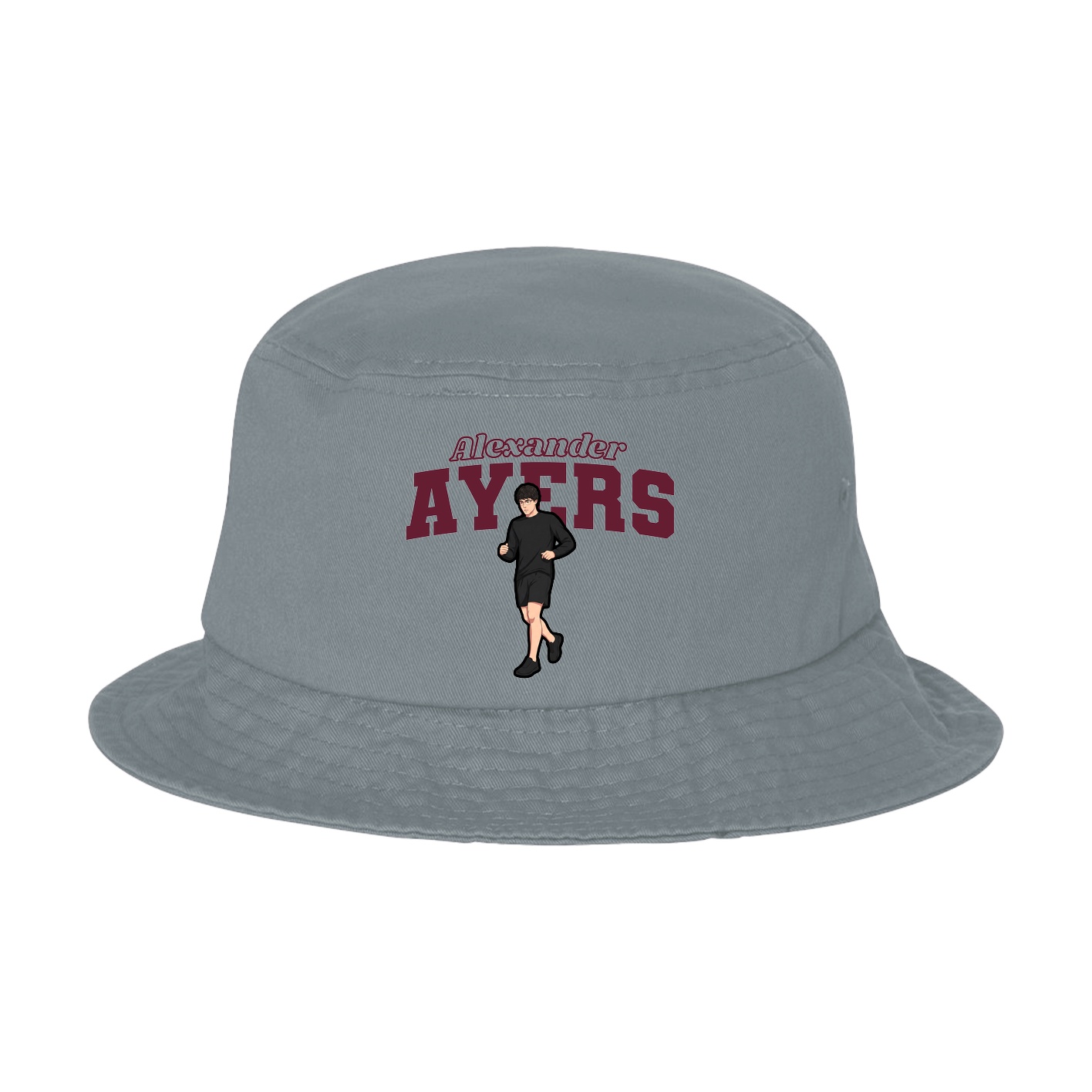 Bucket Cap — Name Arch in Grey