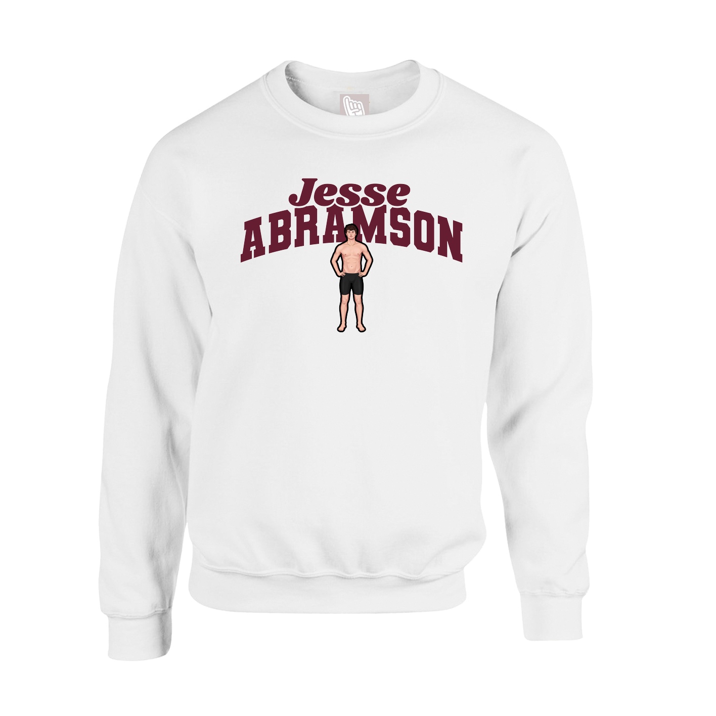 Fleece Crew — Signature Arch in White