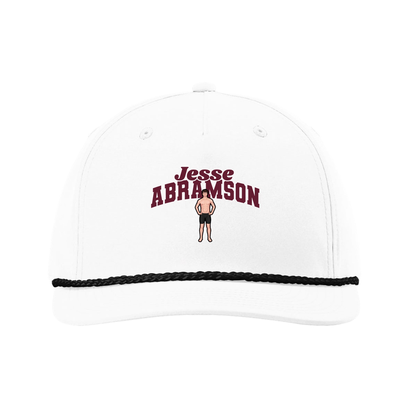 Five-Panel Classic Rope Cap — Signature Arch in White