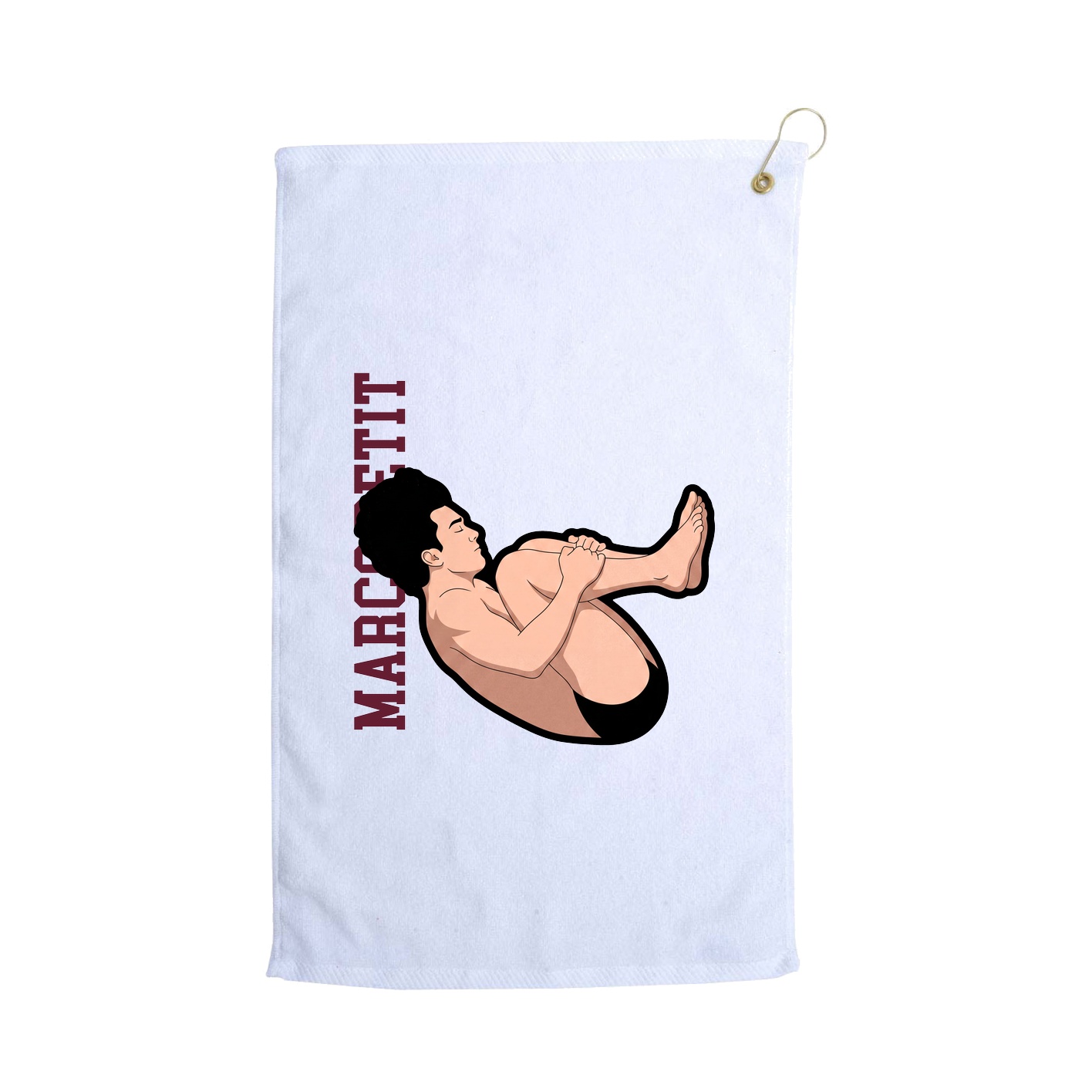 Golf Towel — Name Vertical in White