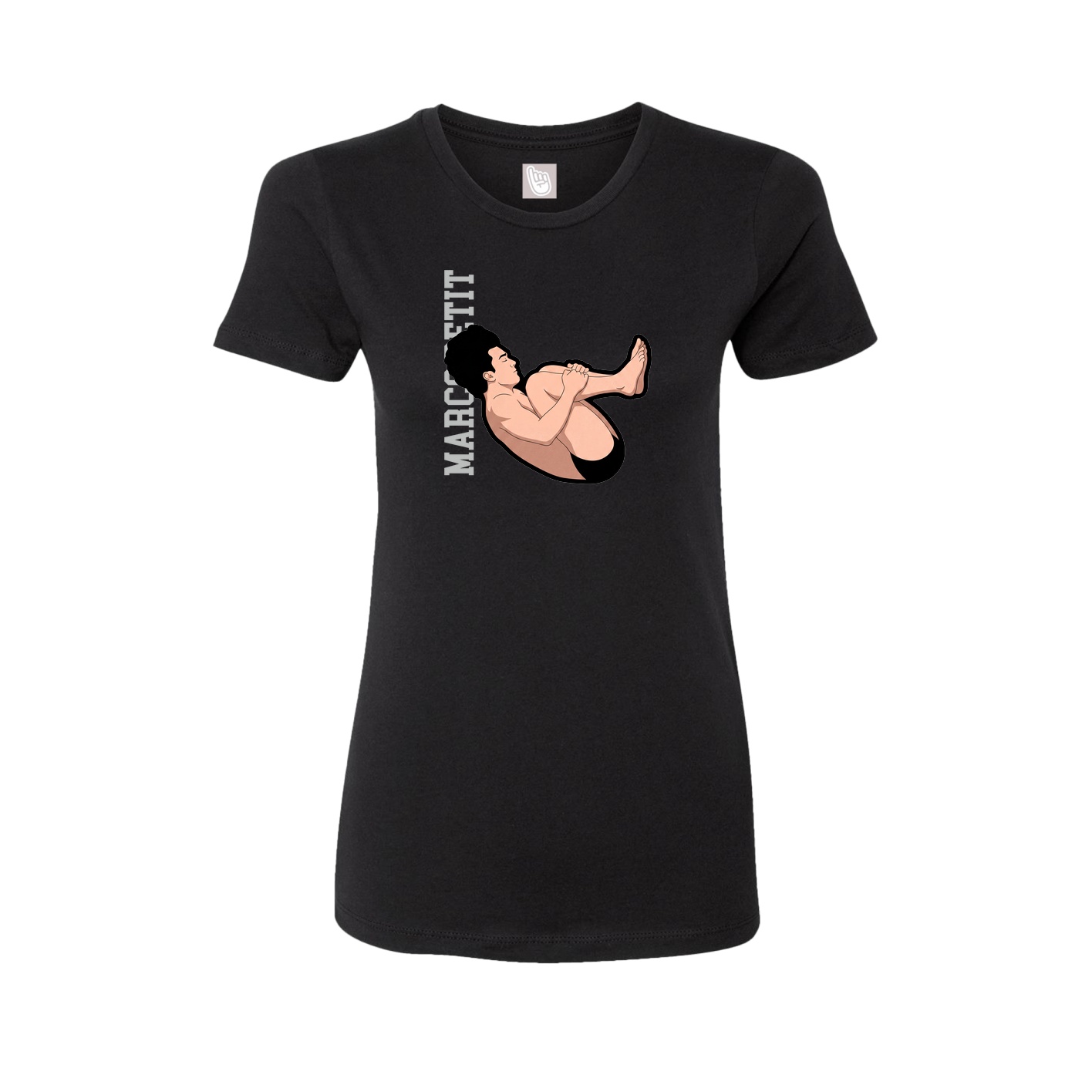 Womens Tee — Name Vertical in Black