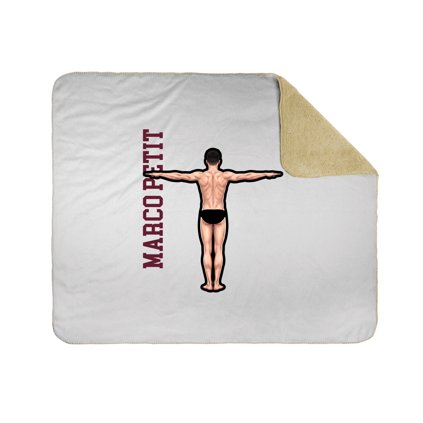 Throw Blanket — Name Vertical in White