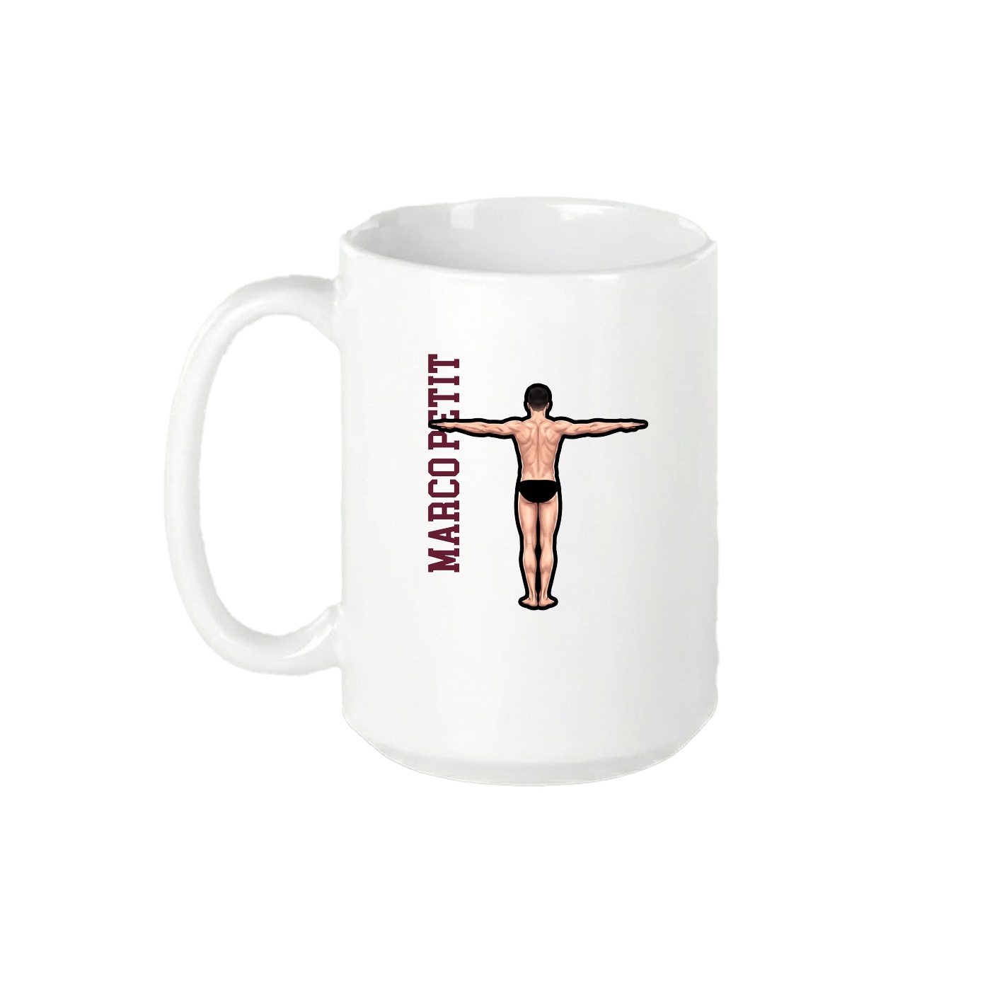 15oz Coffee Mug — Name Vertical in White