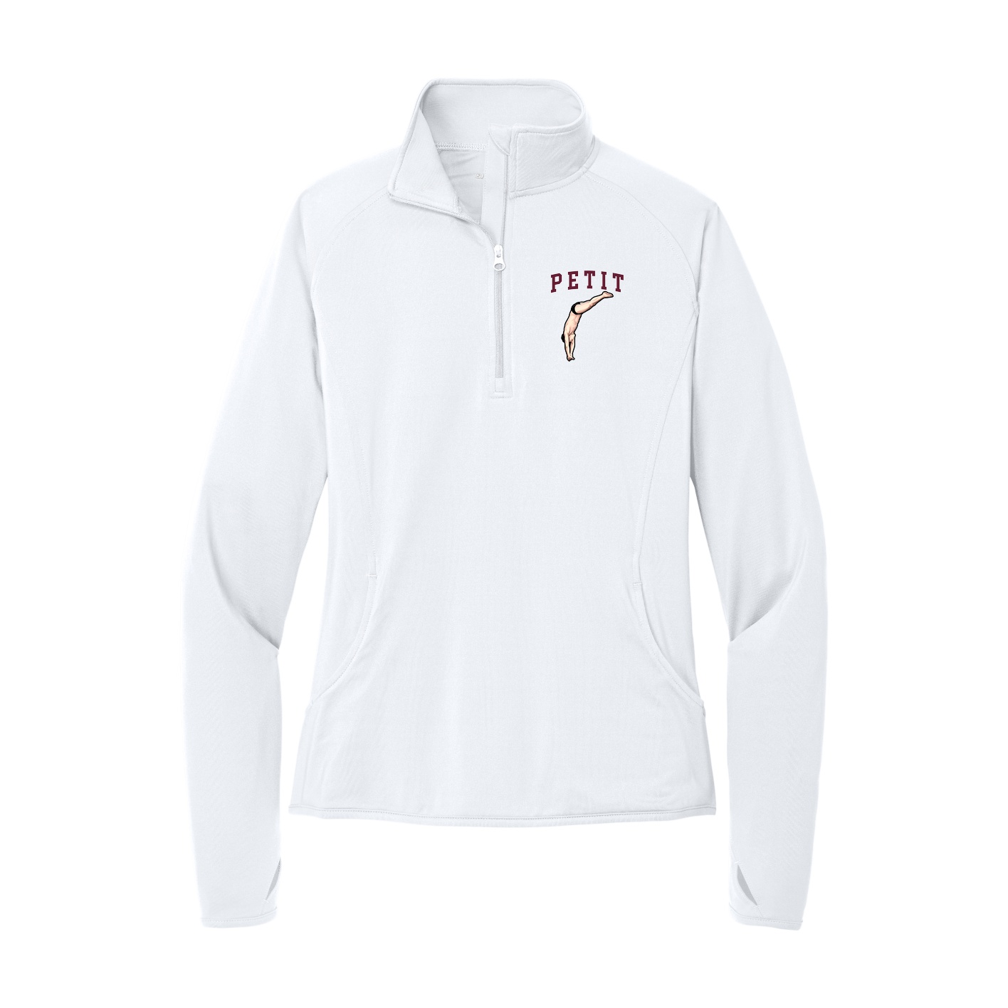 Women's Q-Zip Pullover — Shirsey in White