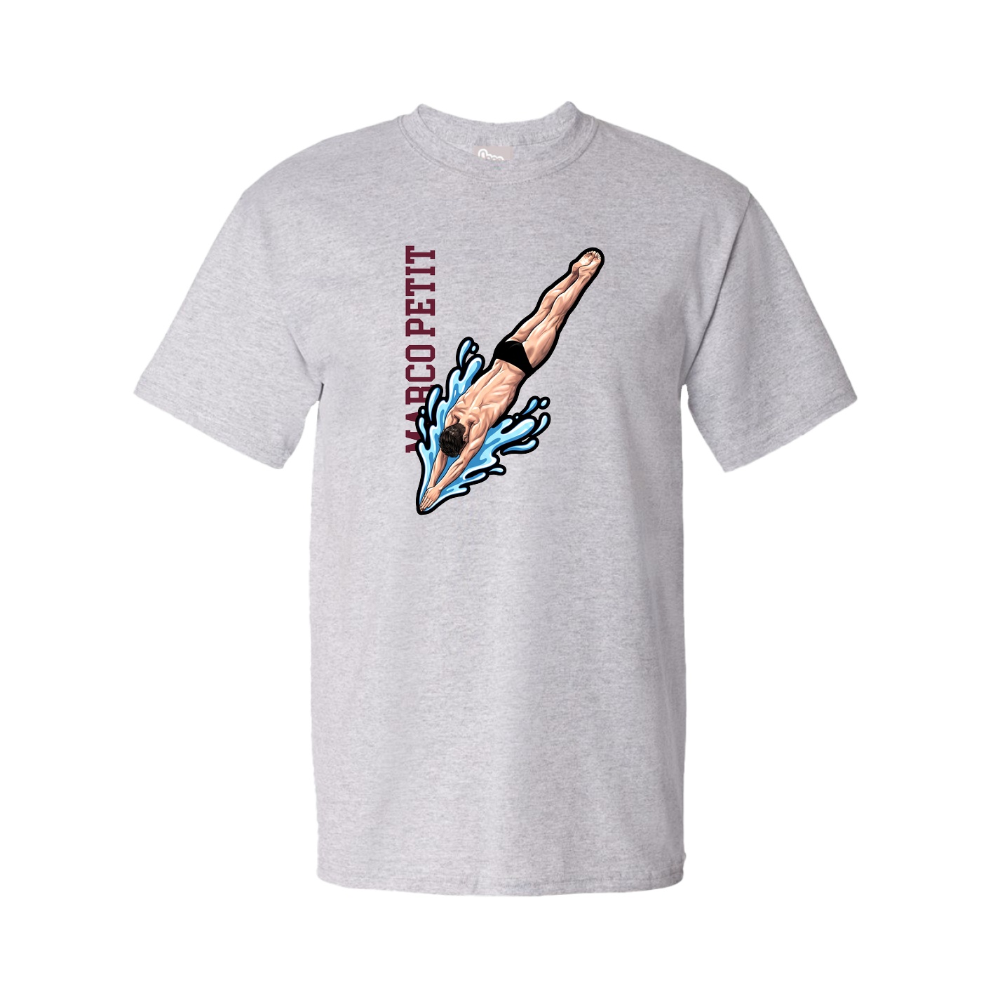 Tee — Name Vertical in Grey