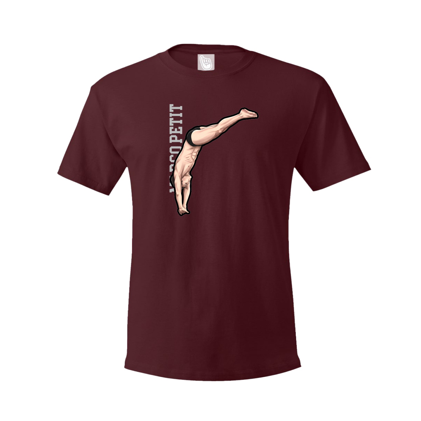 Youth Tee — Name Vertical in Maroon