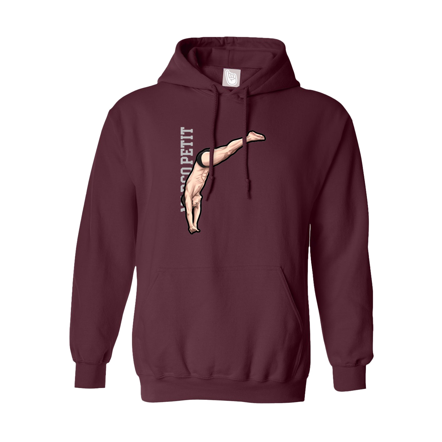 Hoodie — Name Vertical in Maroon