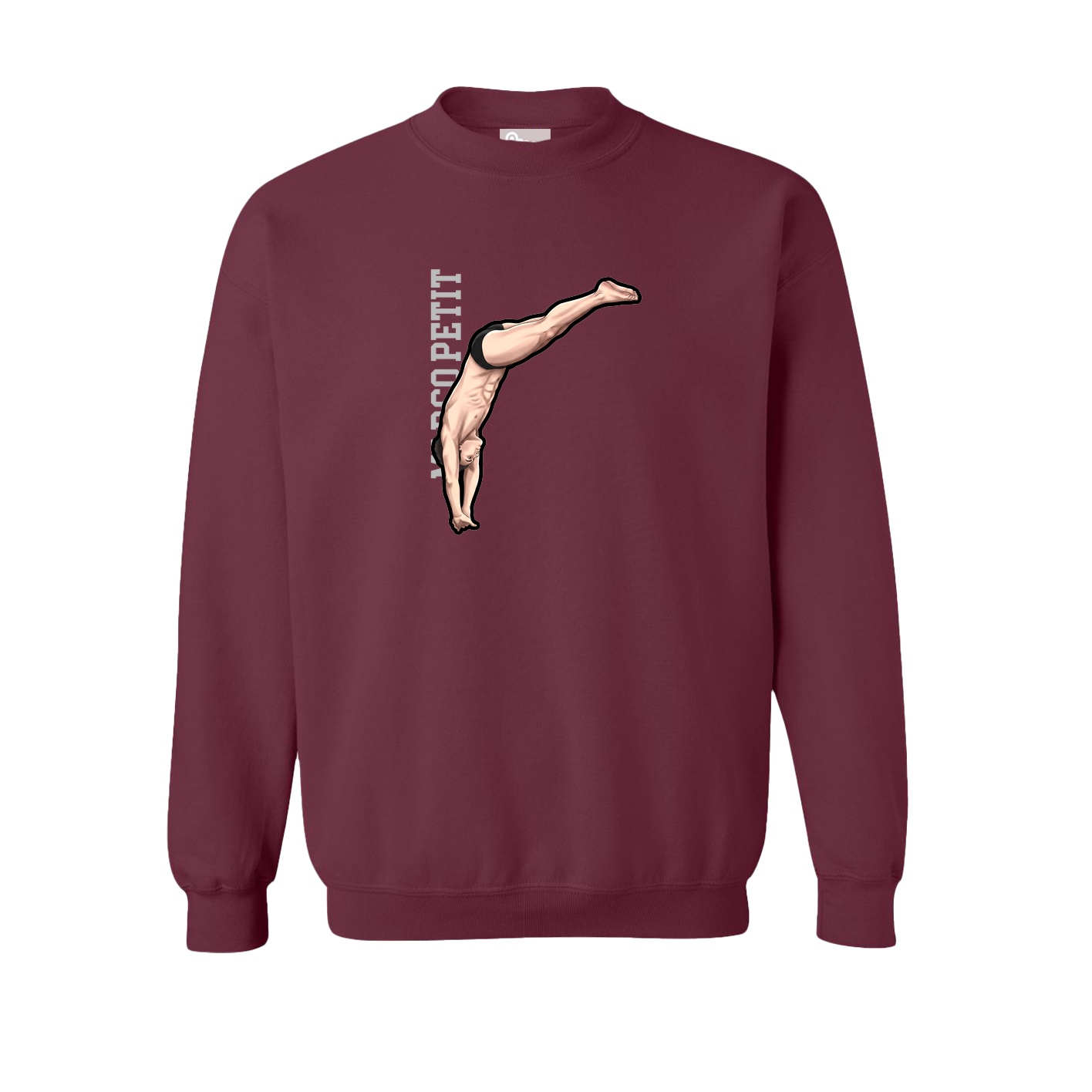 Fleece Crew — Name Vertical in Maroon