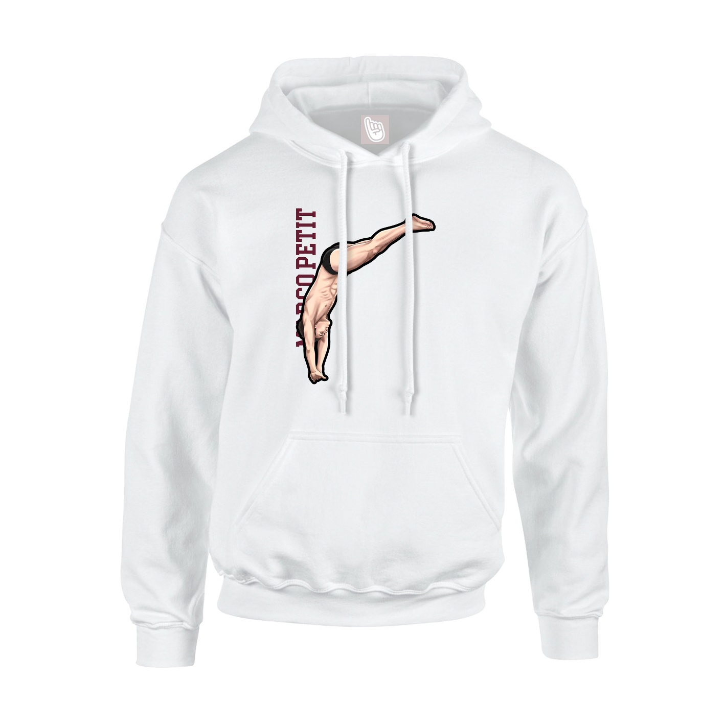 Youth Hoodie — Name Vertical in White