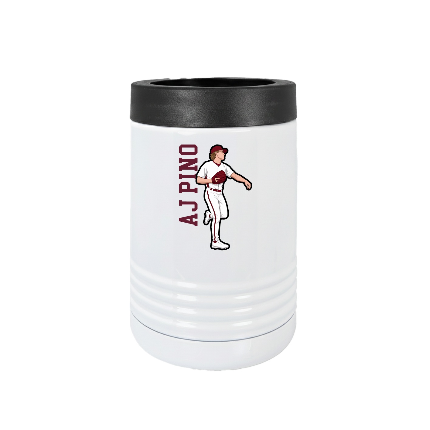 Beverage Holder — Name Vertical in White