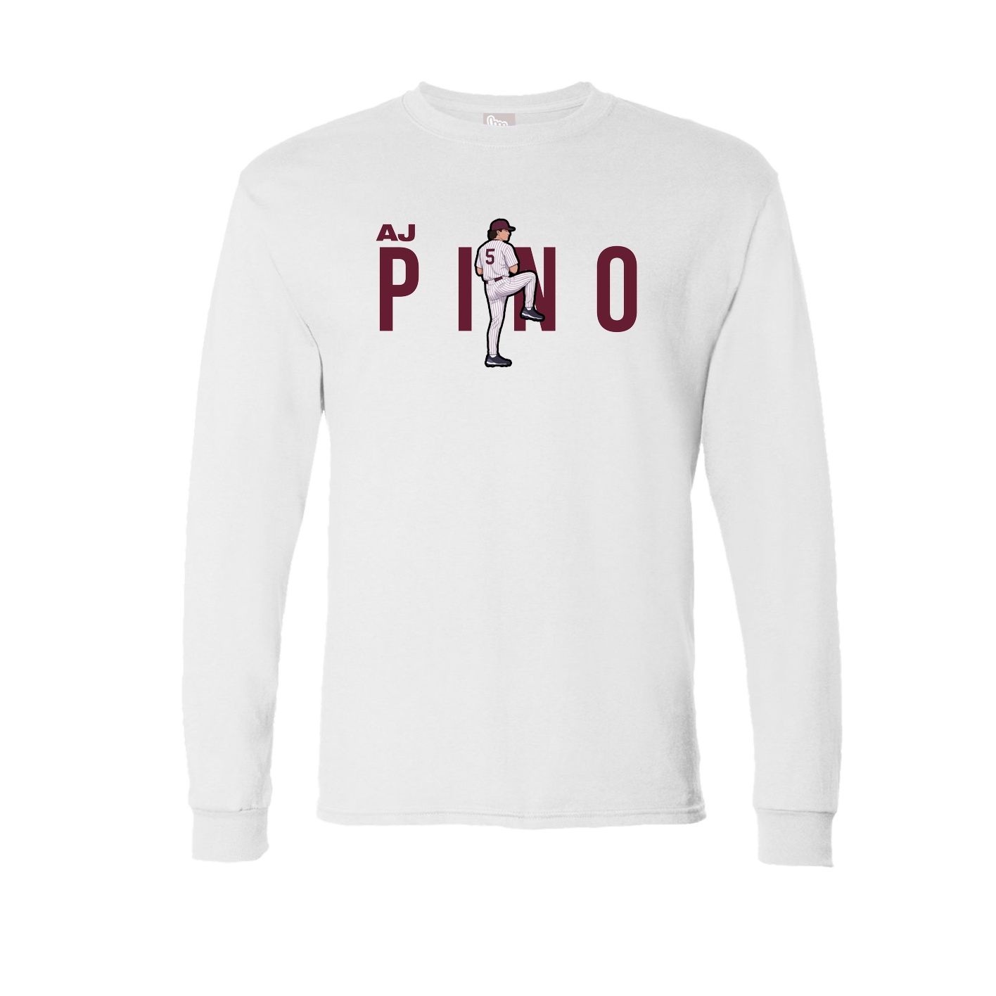 Long Sleeve Tee — Player Name in White