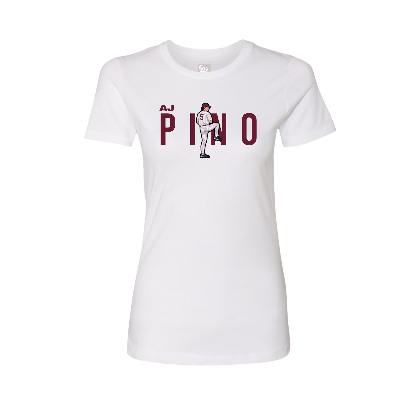 Fitted Women's Tee — Player Name in White