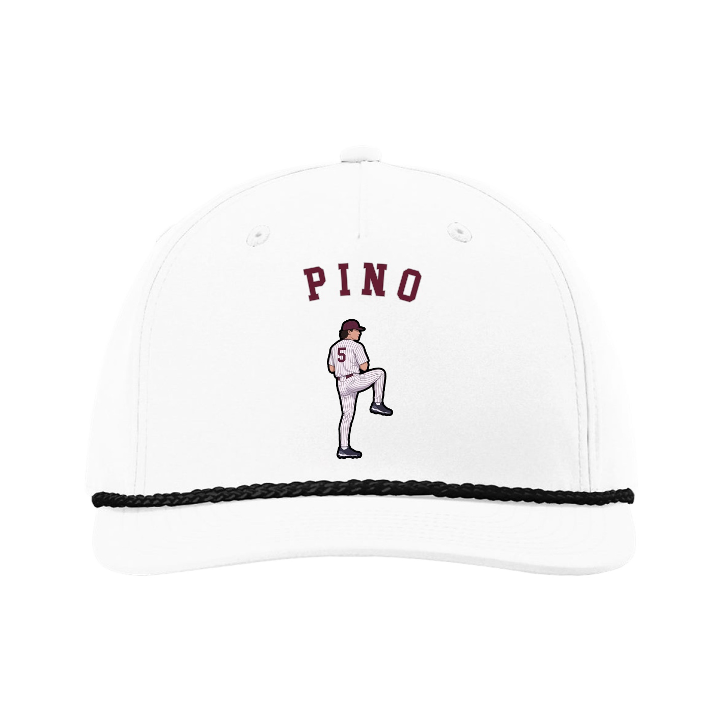 Five-Panel Classic Rope Cap — Shirsey Arch in White
