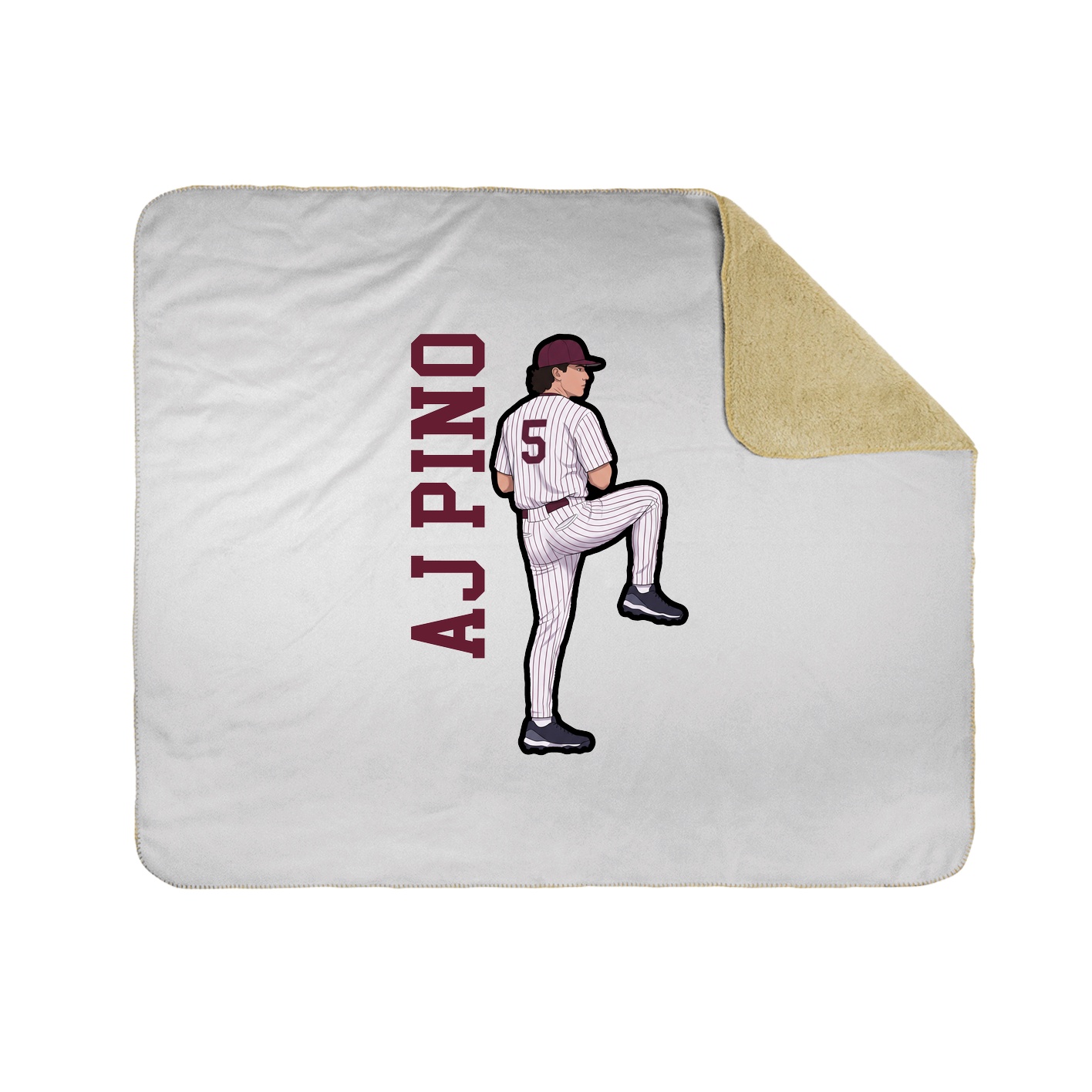 Throw Blanket — Name Vertical in White