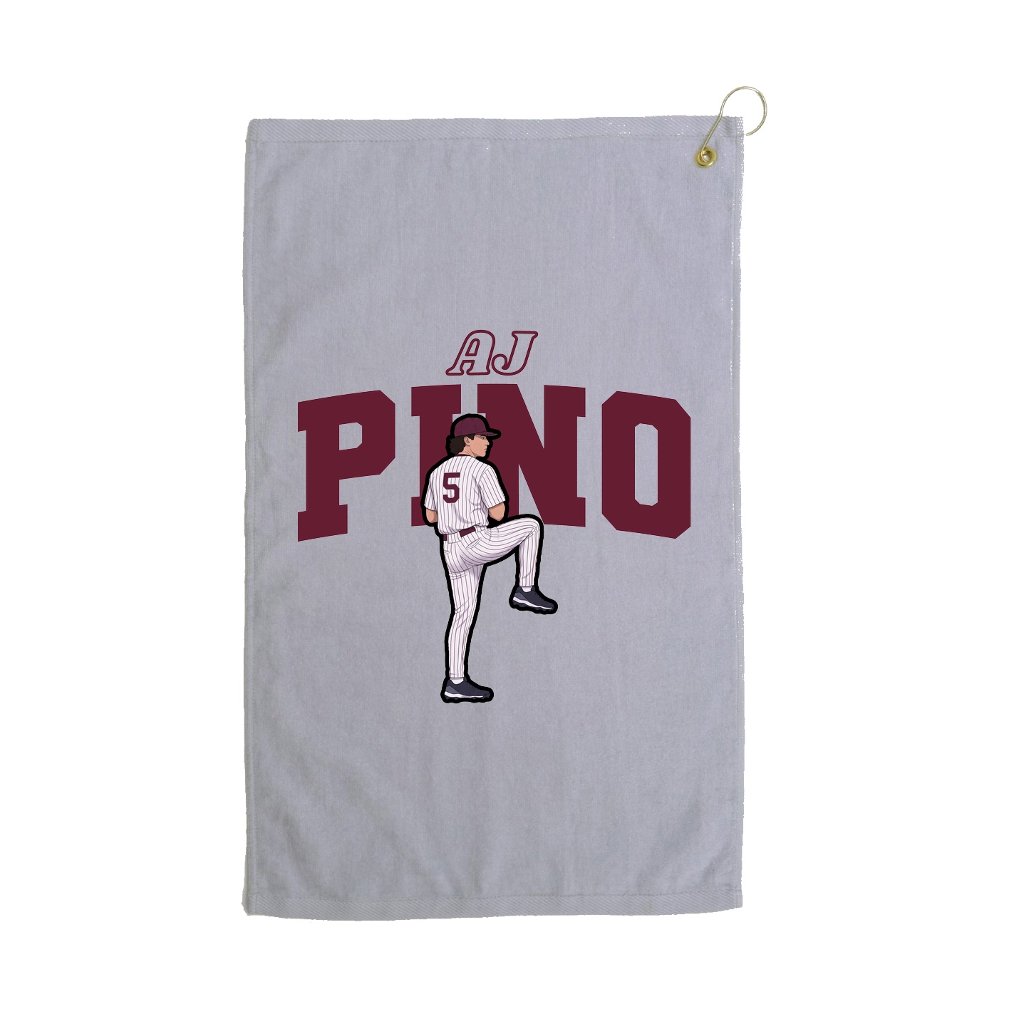 Golf Towel — Name Arch in Grey