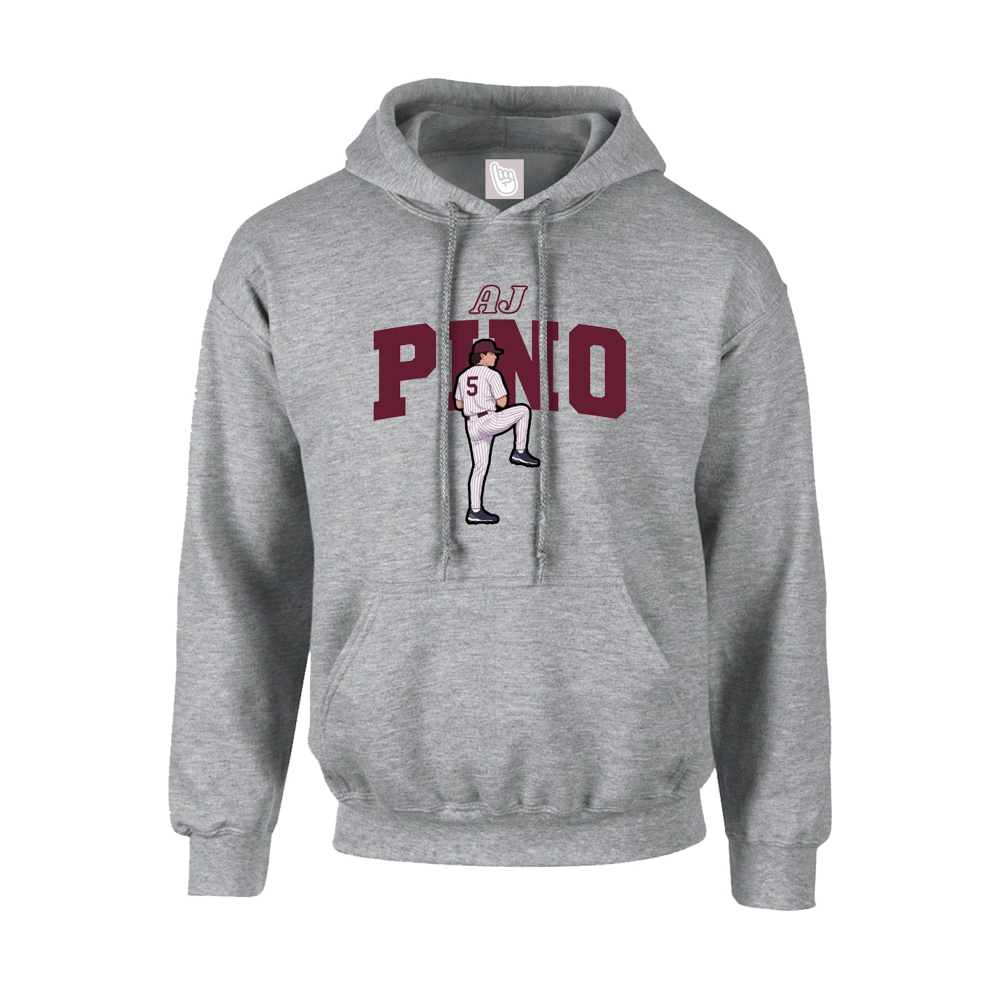 Youth Hoodie — Name Arch in Grey