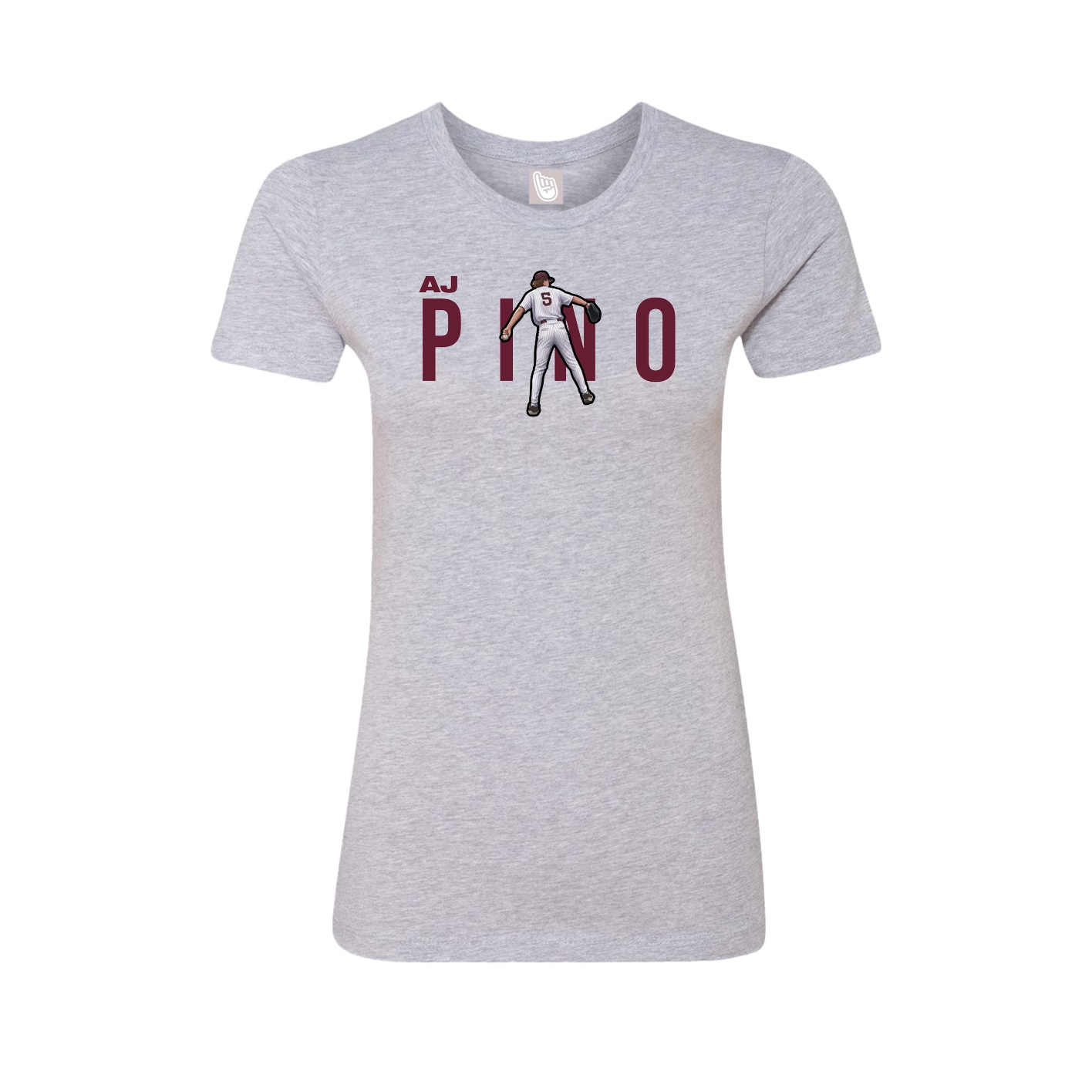 Fitted Women's Tee — Player Name in Grey