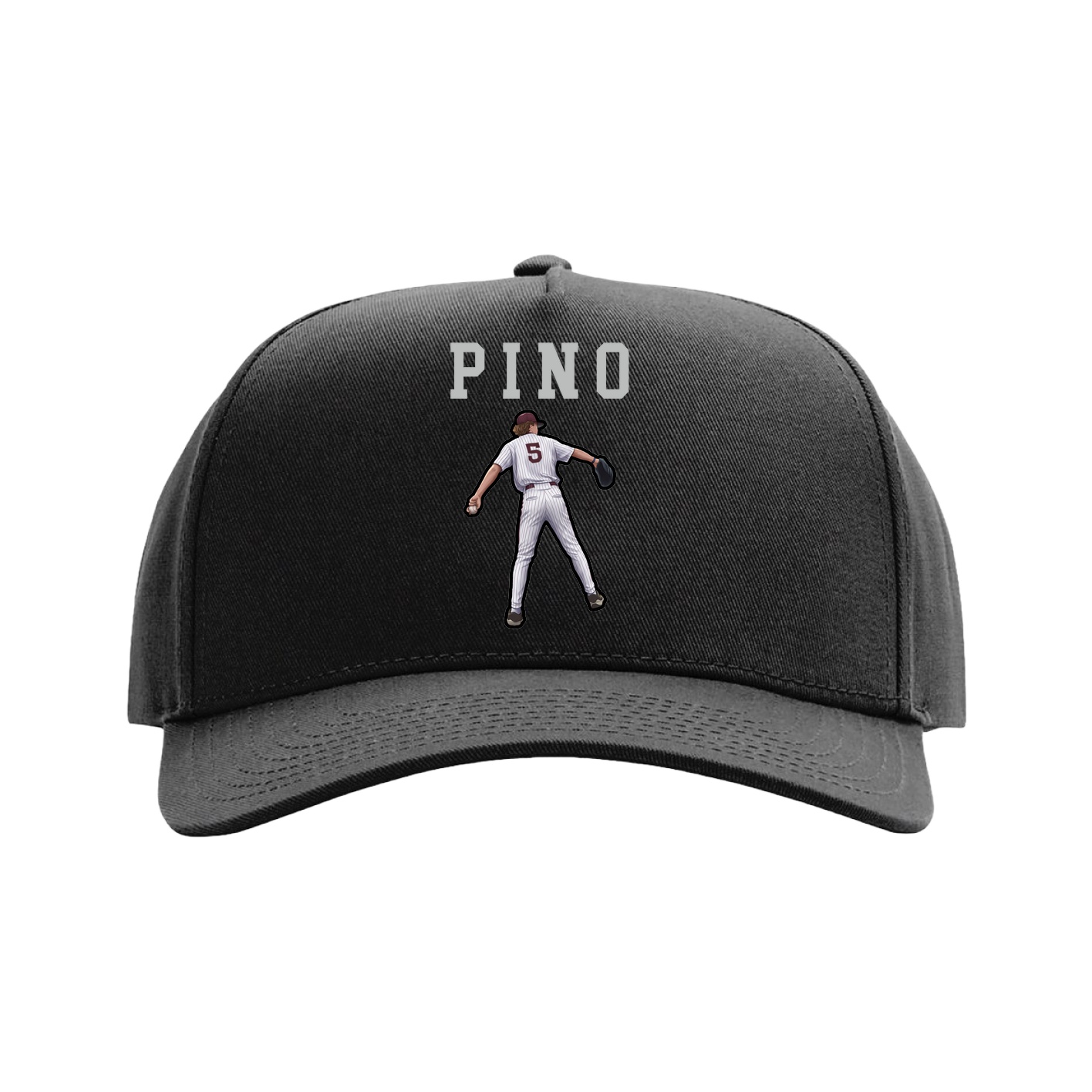 Full Fabric Five-Panel Champ Cap — Shirsey in Black
